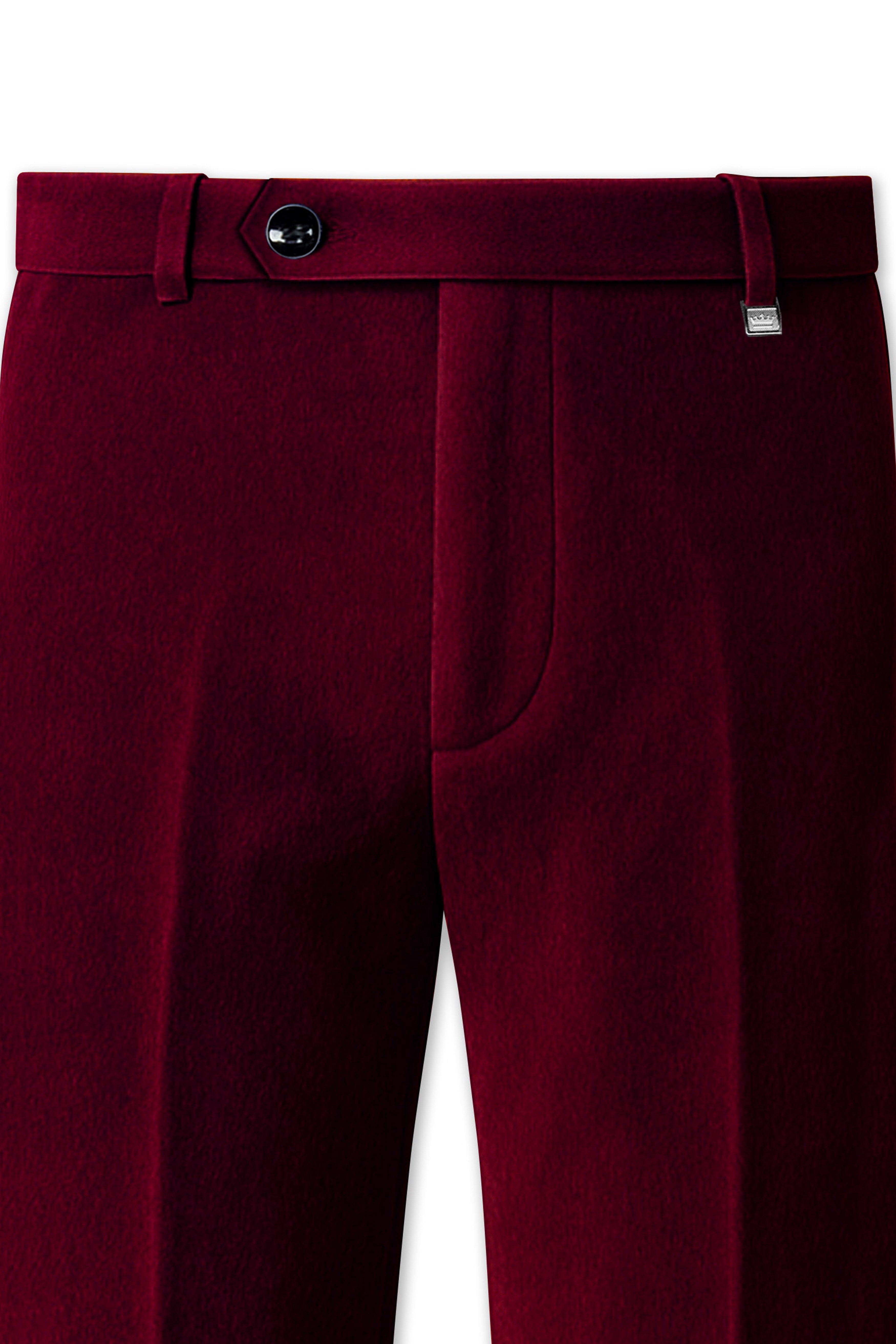Bulgarian Maroon Velvet Peak Lapel Tuxedo Suit