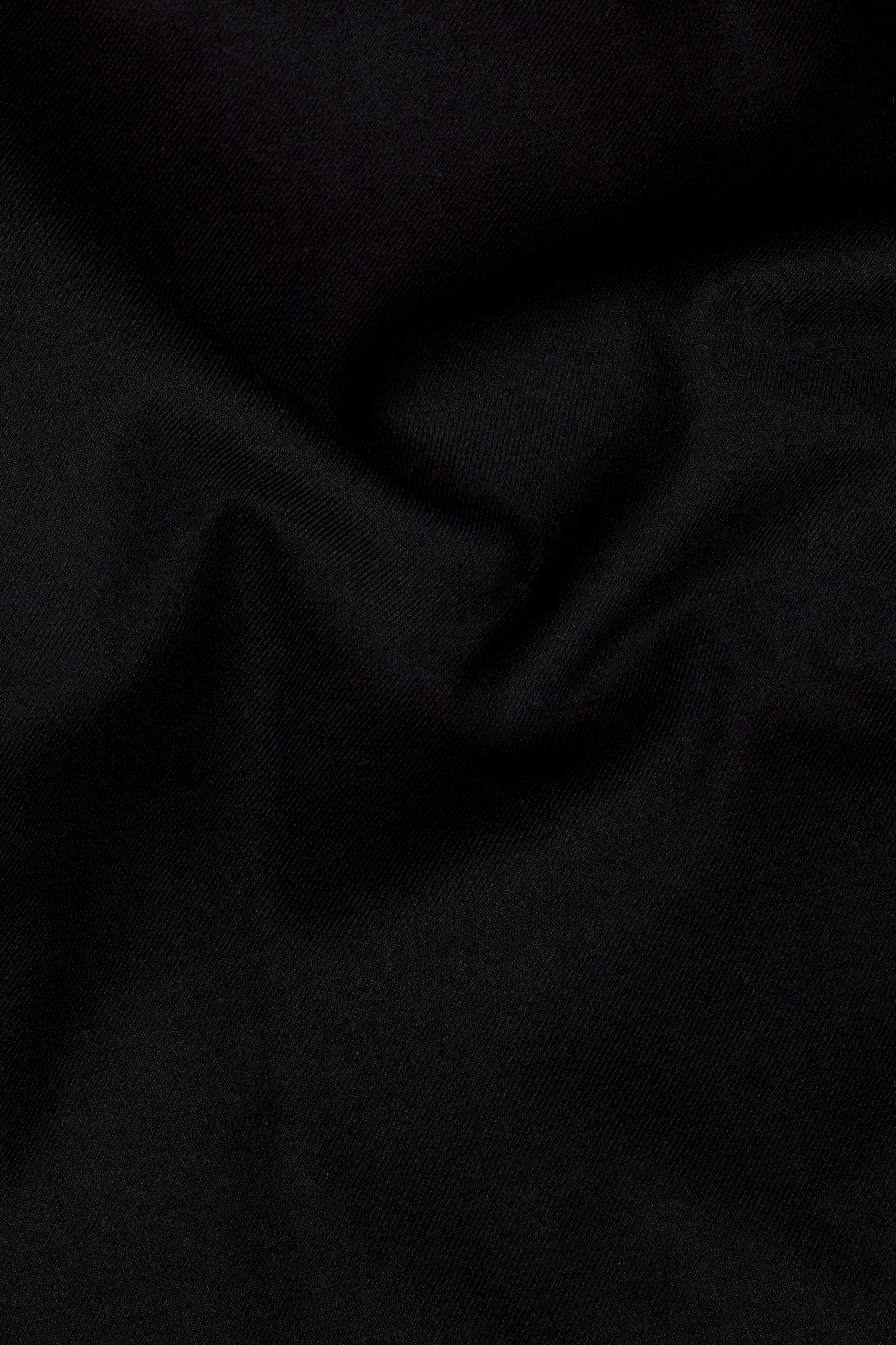 Jade Black Crushed Velvet Peak Lapel Tuxedo Suit