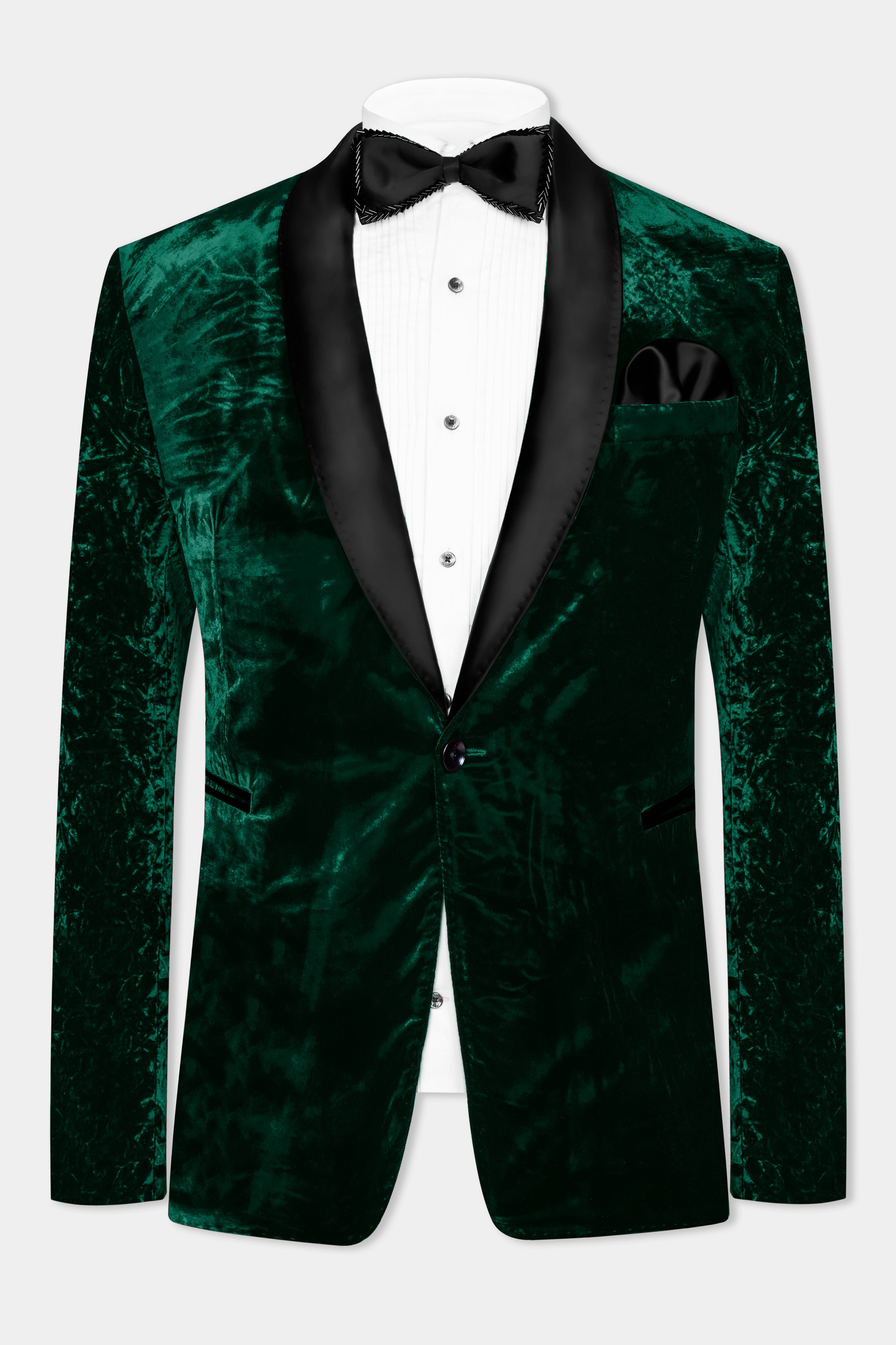 Sacramento Green Crushed Velvet Tuxedo Suit