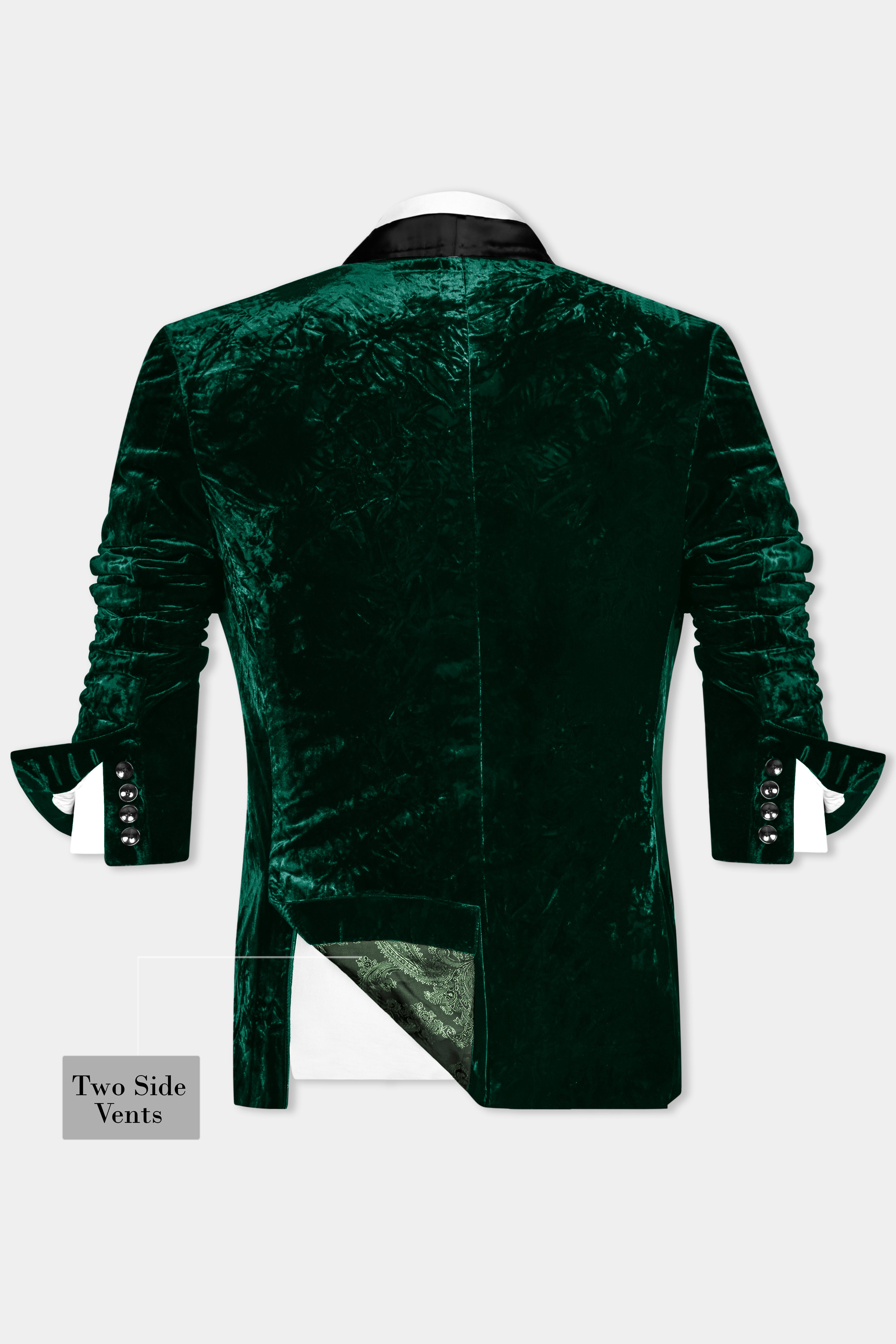 Sacramento Green Crushed Velvet Tuxedo Suit