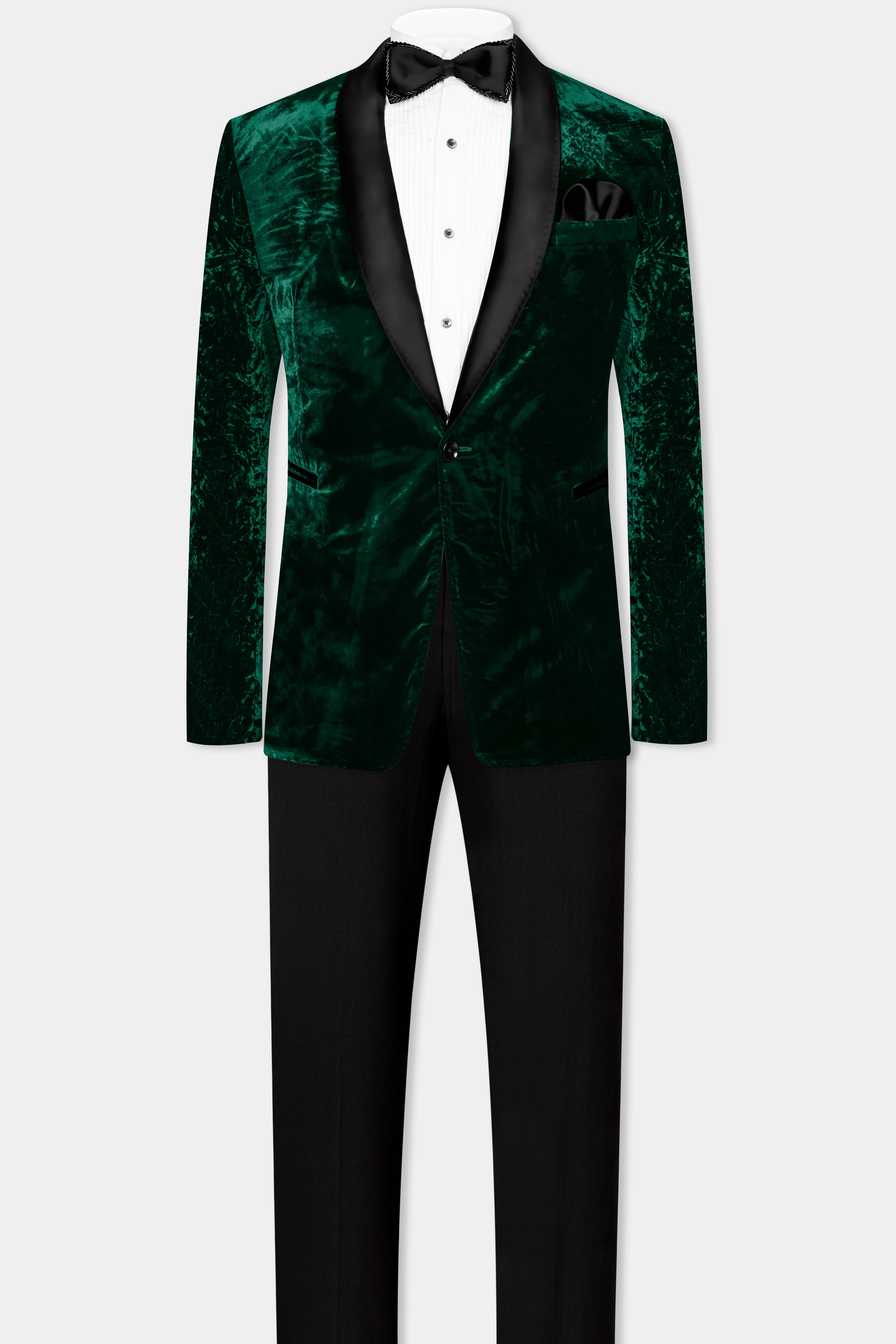 Sacramento Green Crushed Velvet Tuxedo Suit