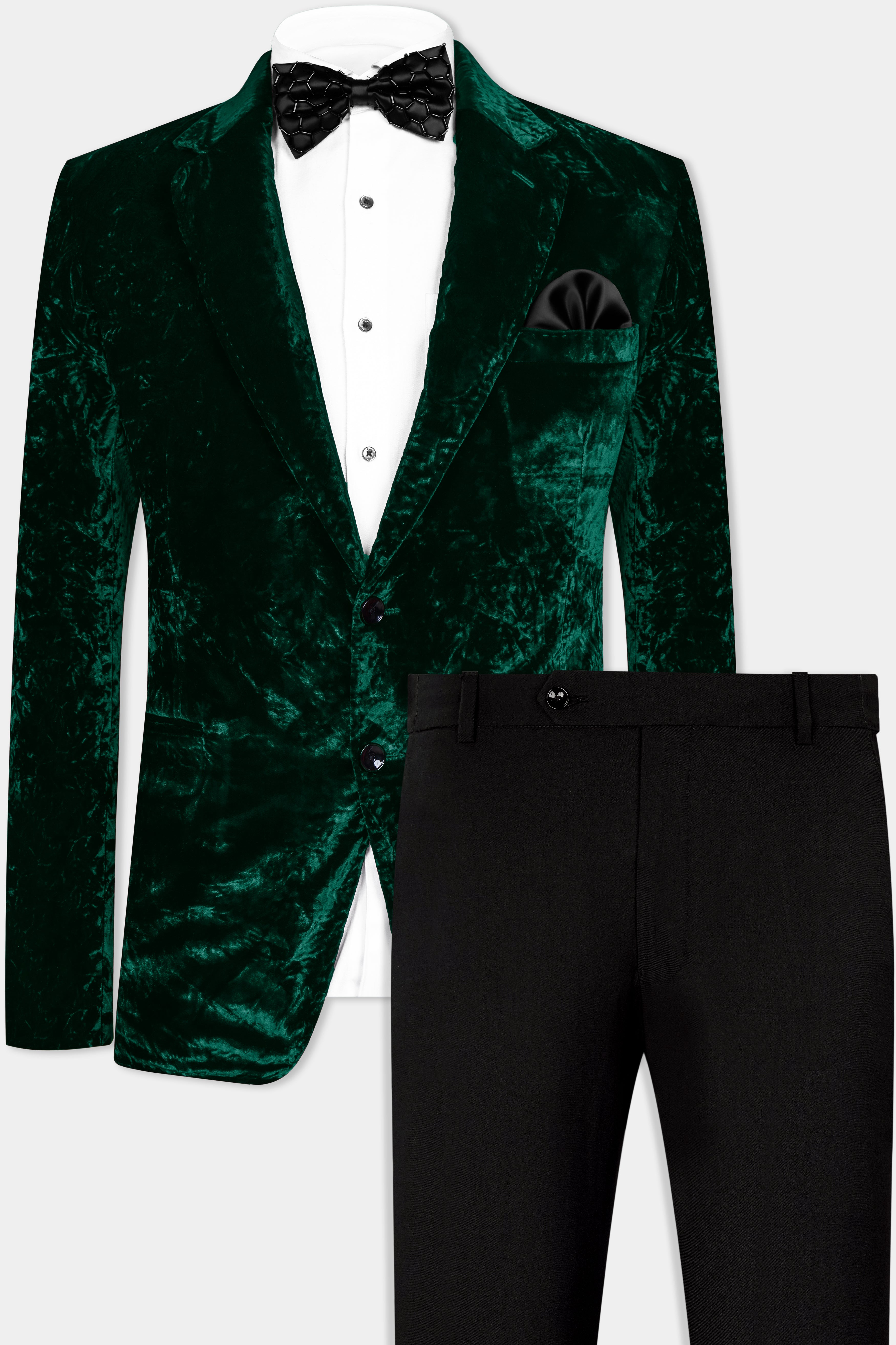 Sacramento Green Crushed Velvet Suit