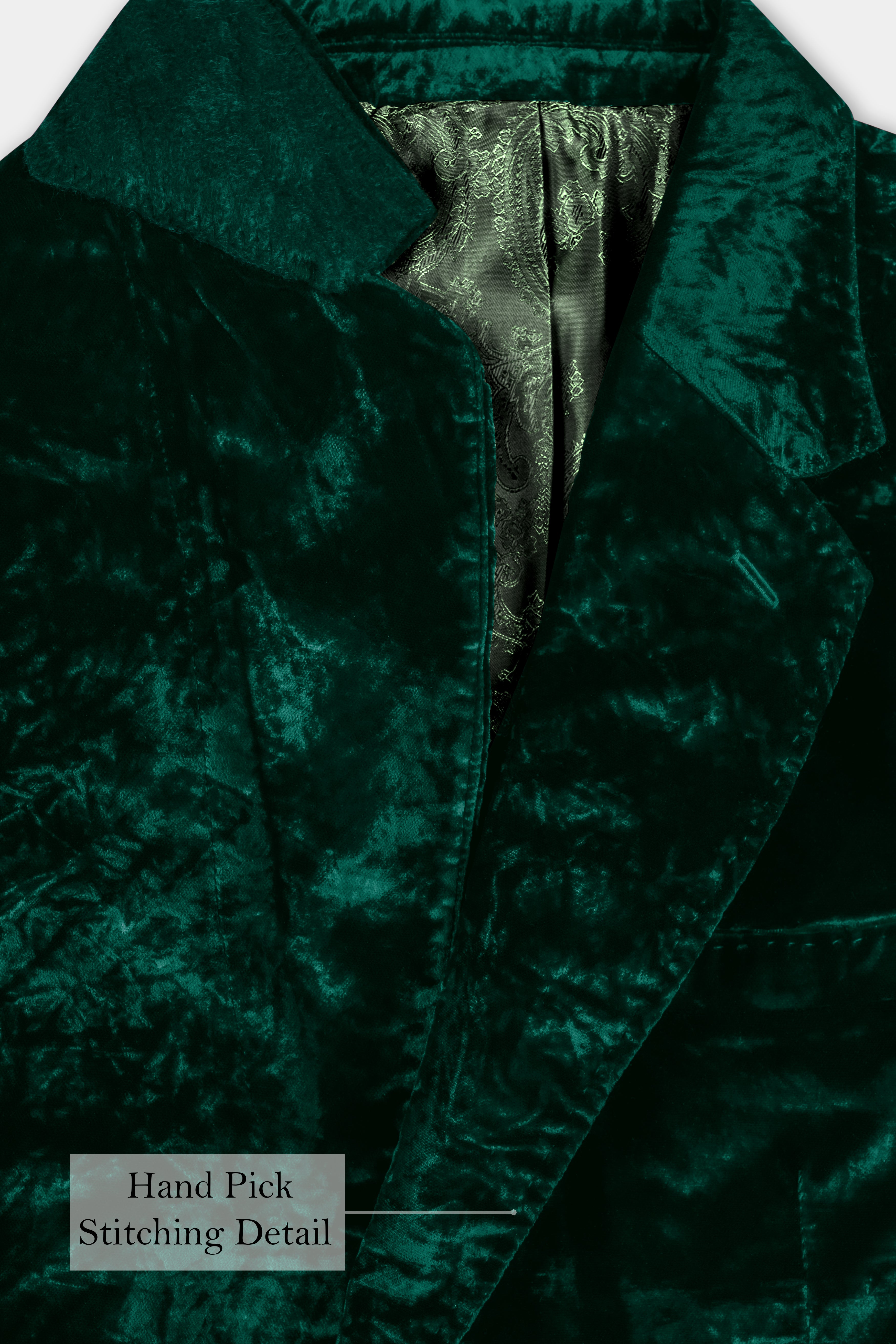 Sacramento Green Crushed Velvet Suit