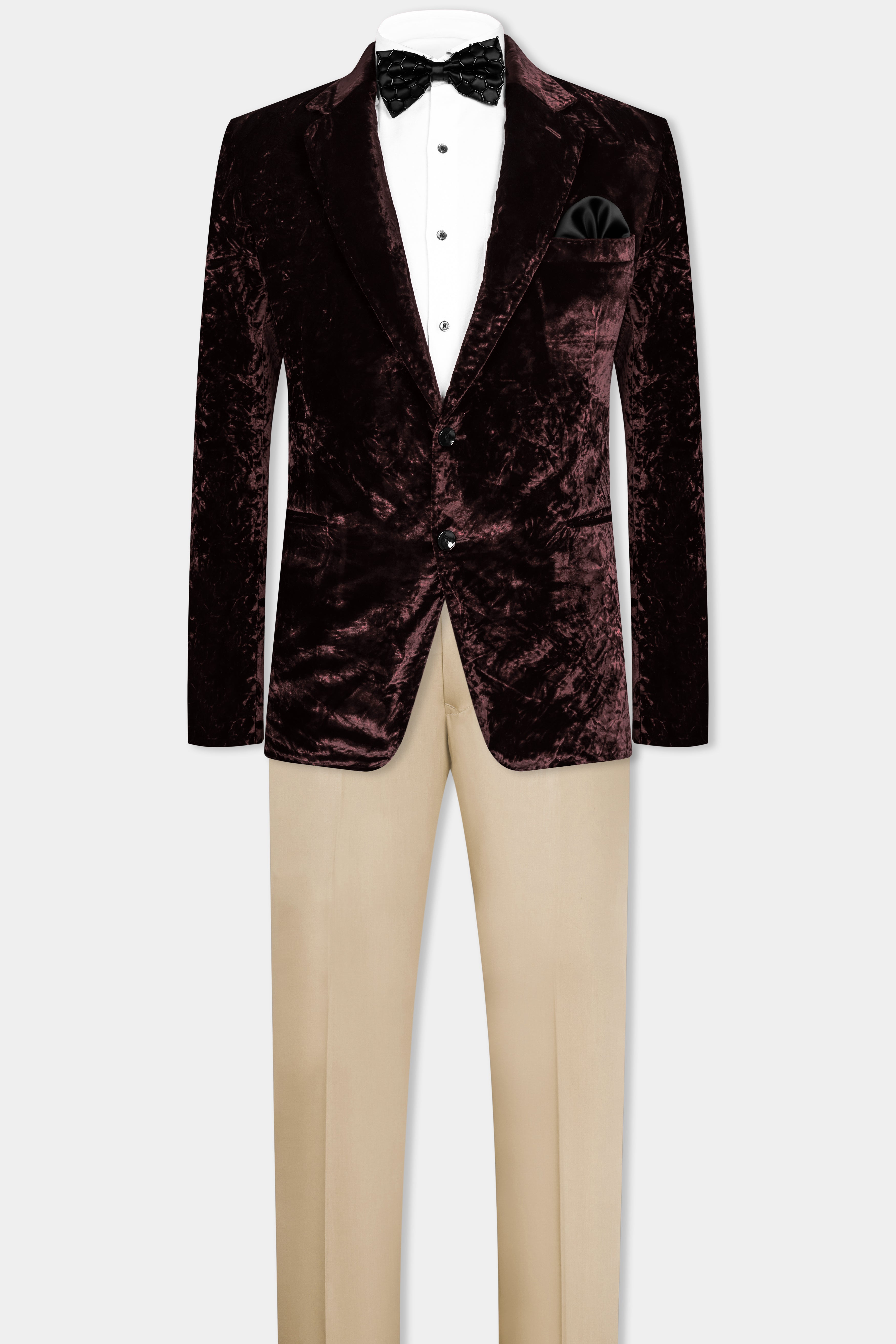 Asphalt Brown Crushed Velvet Suit