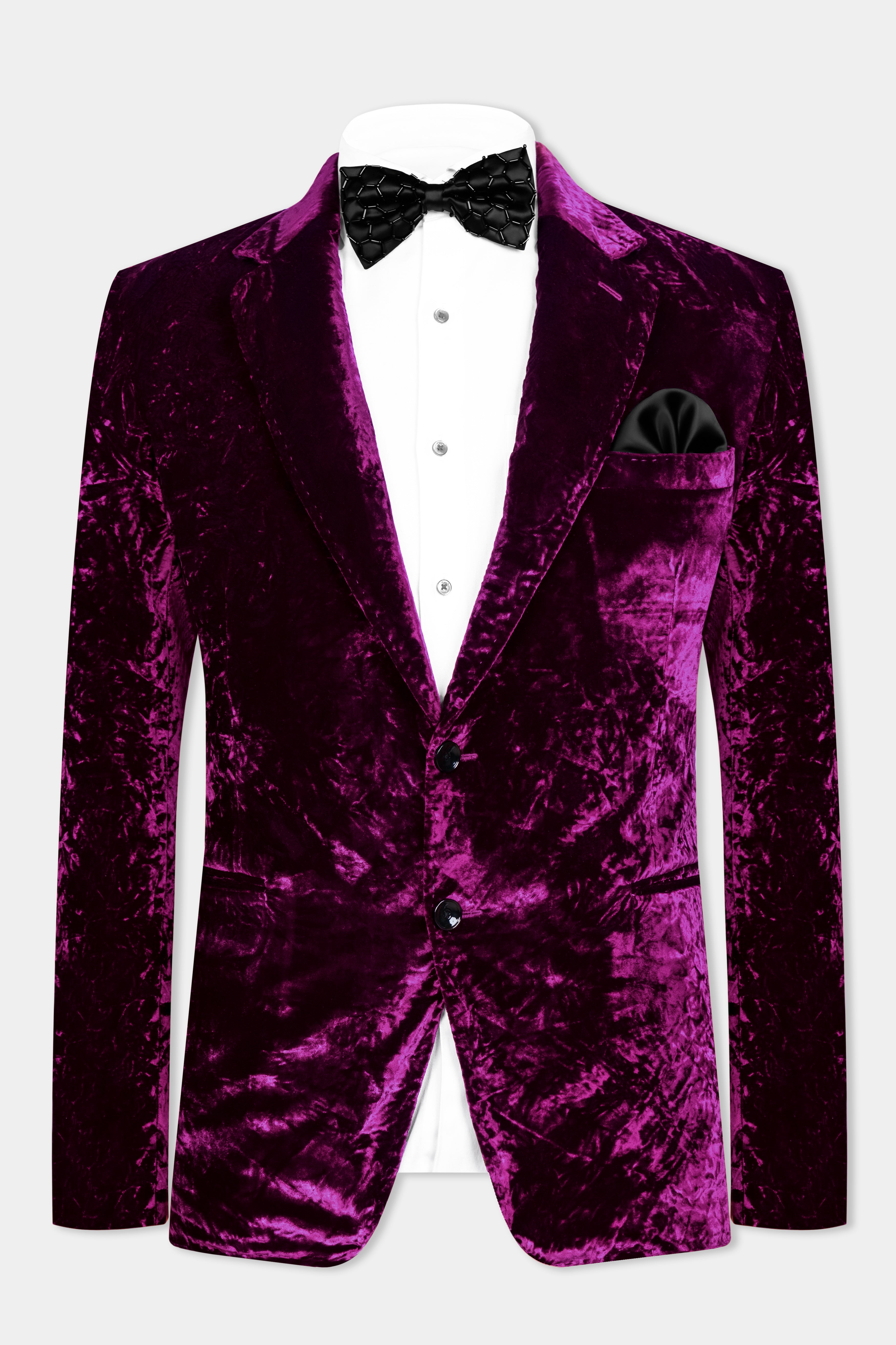 Melanzane Purple Crushed Velvet Suit