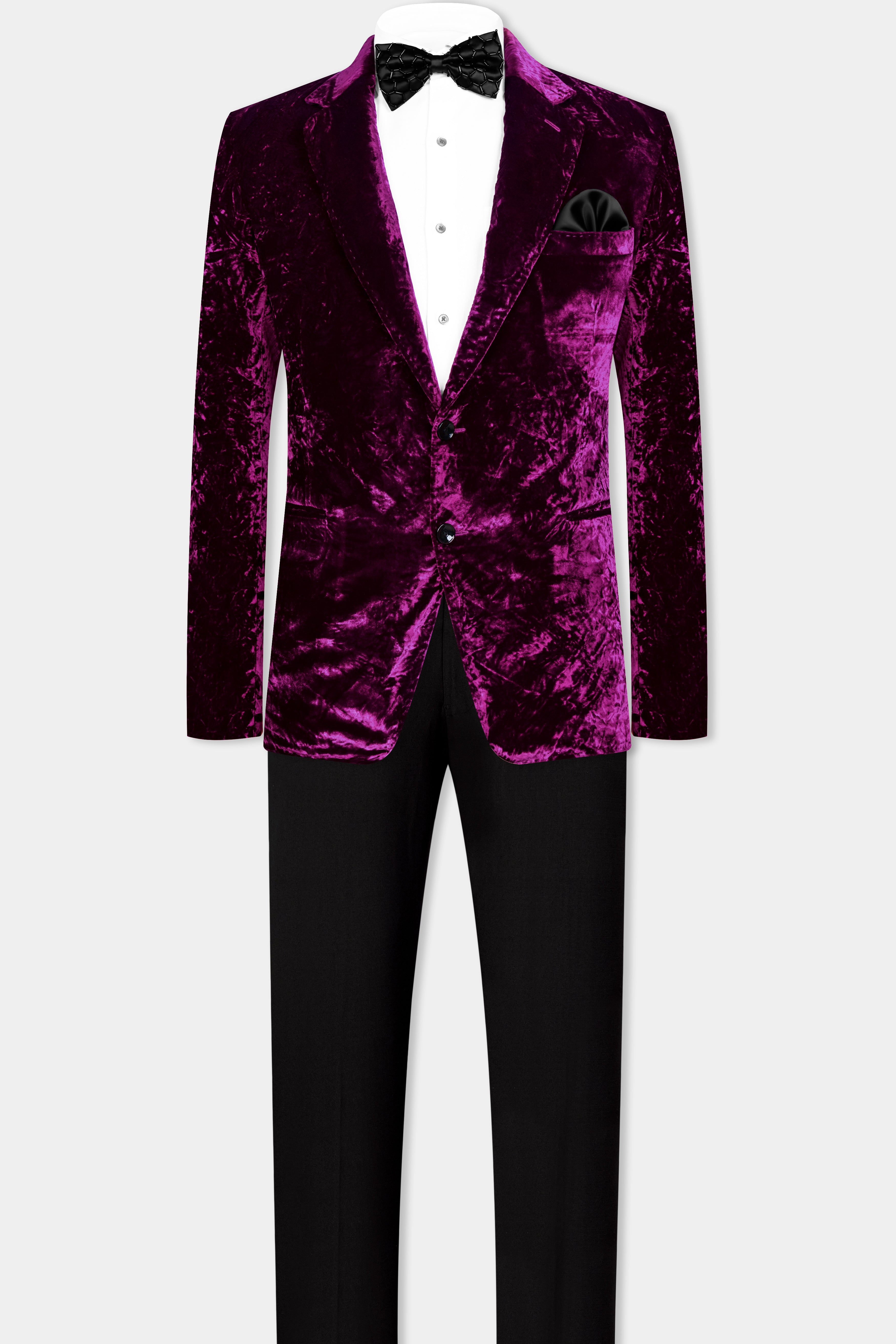 Melanzane Purple Crushed Velvet Suit