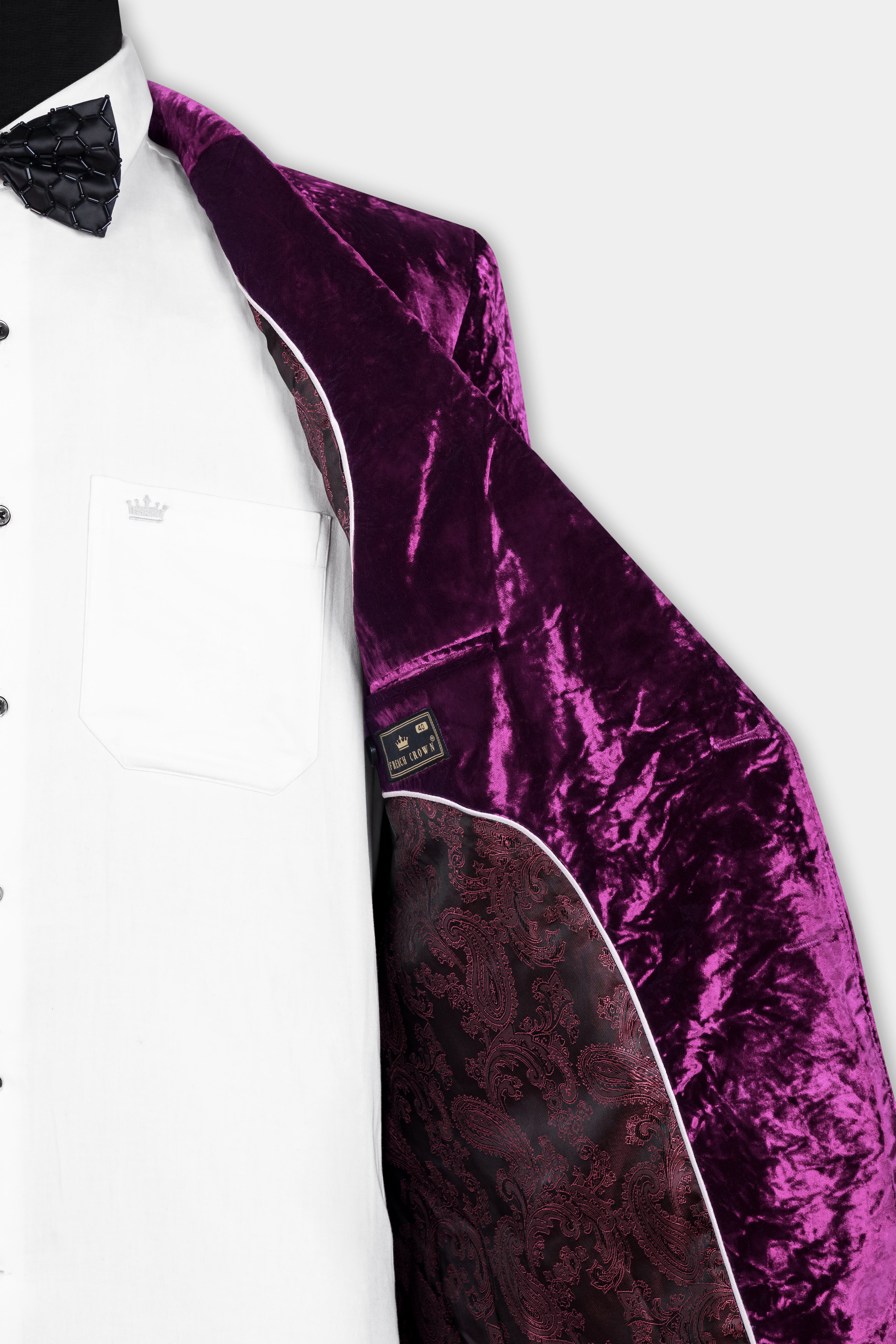 Melanzane Purple Crushed Velvet Suit