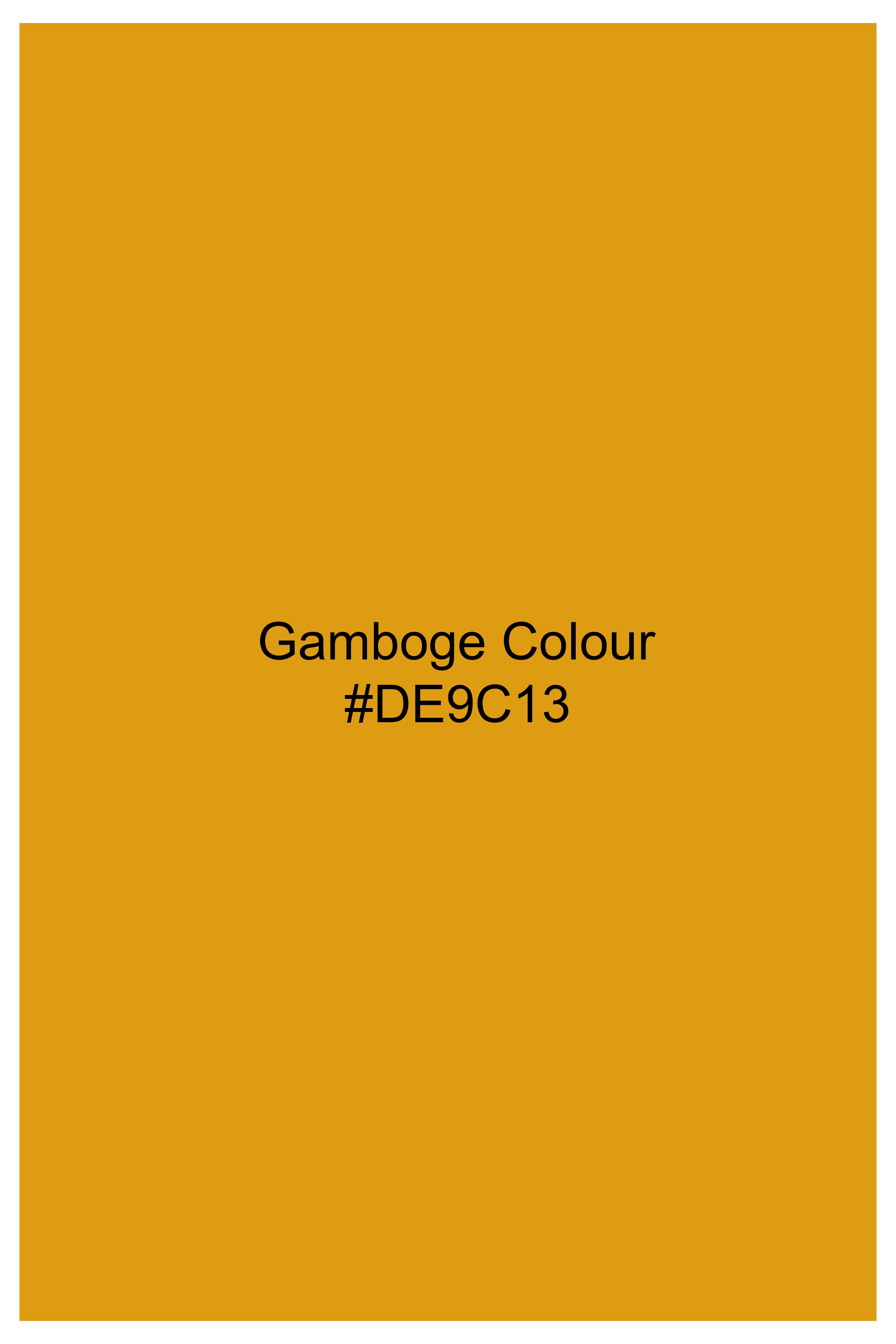 Gamboge Yellow Crushed Velvet Bandhgala Suit