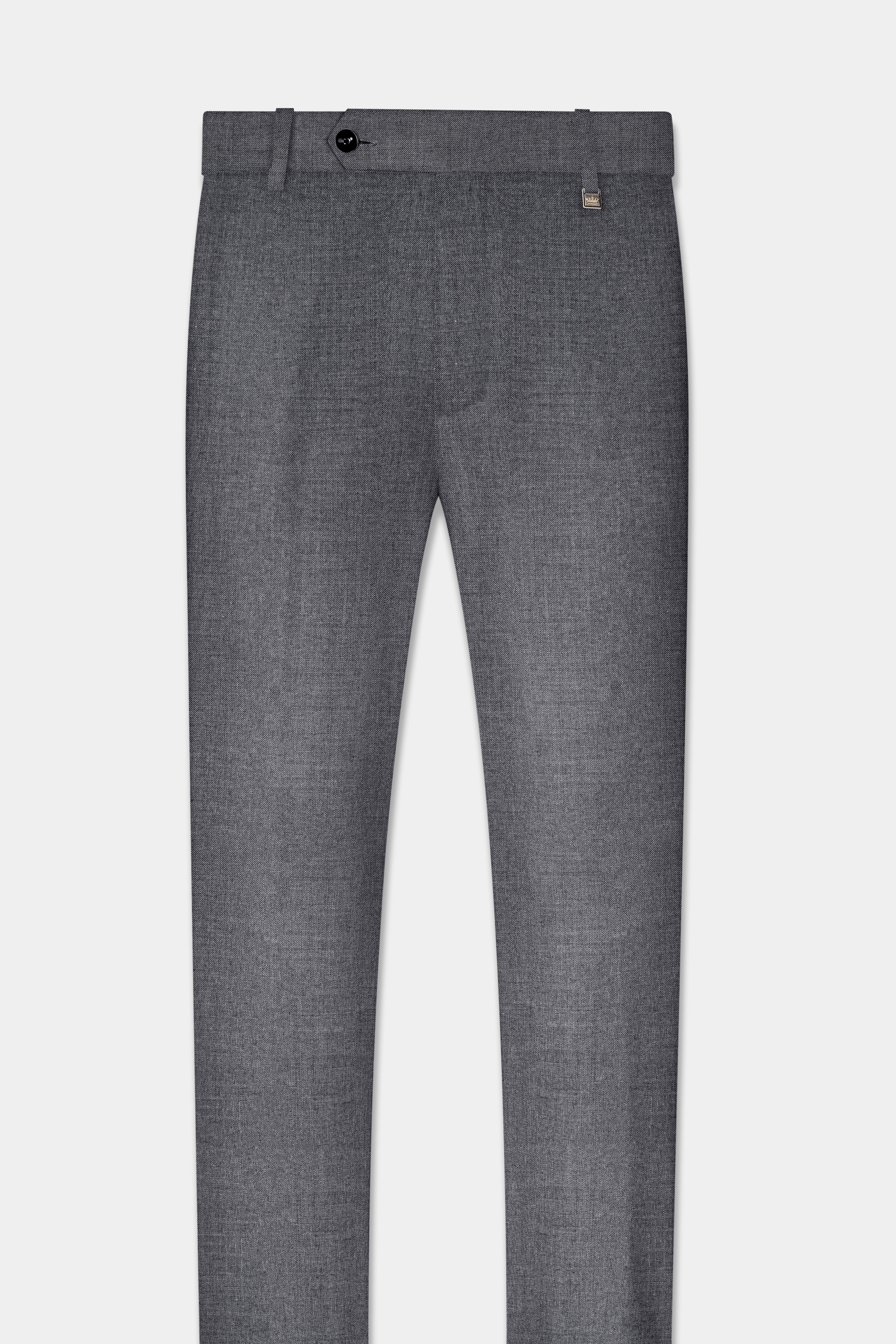 Vampire Gray Textured Wool Rich Double Breasted Suit