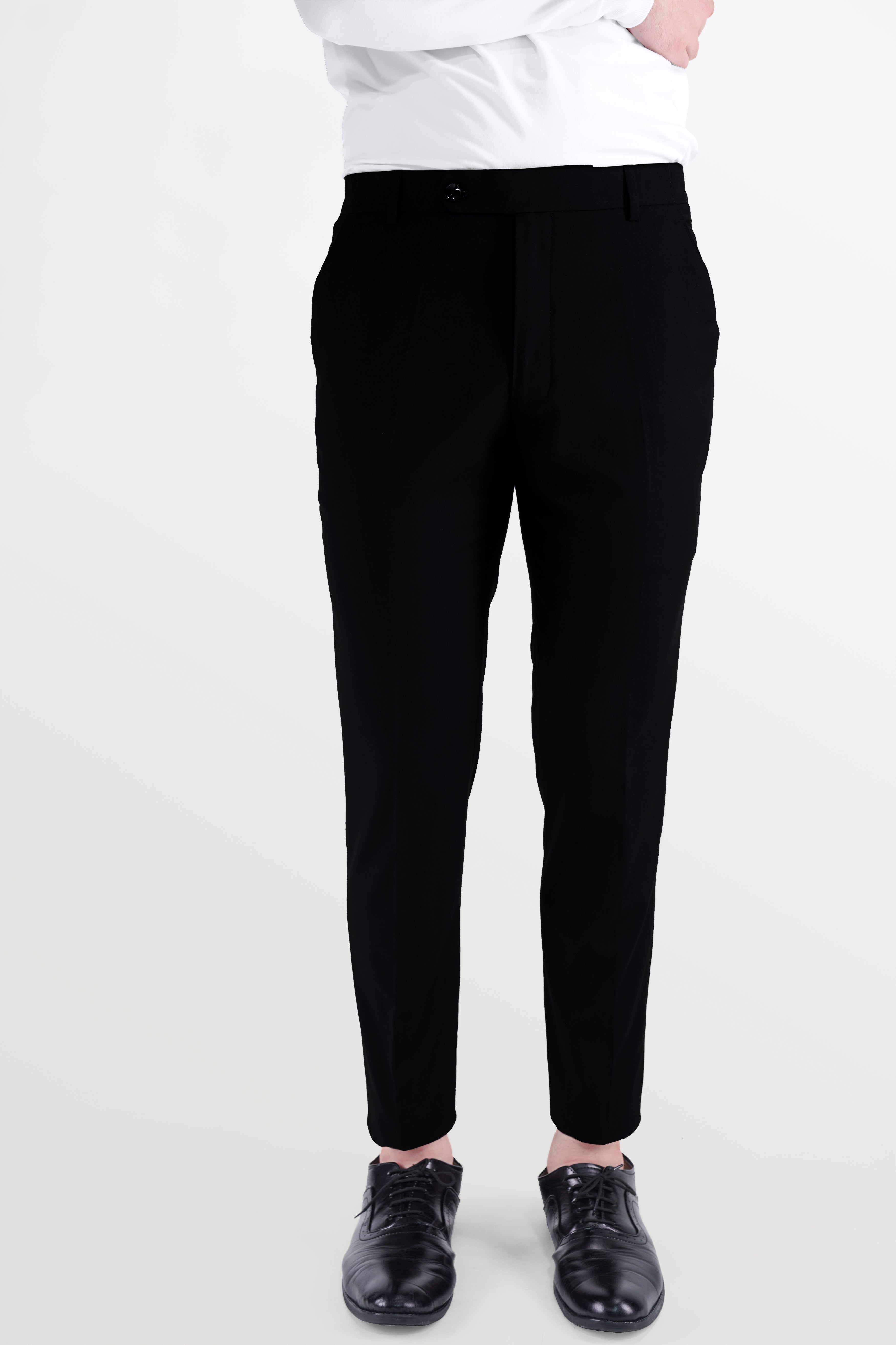 Jade Black Subtle Sheen Patch Pockets Sport Suit