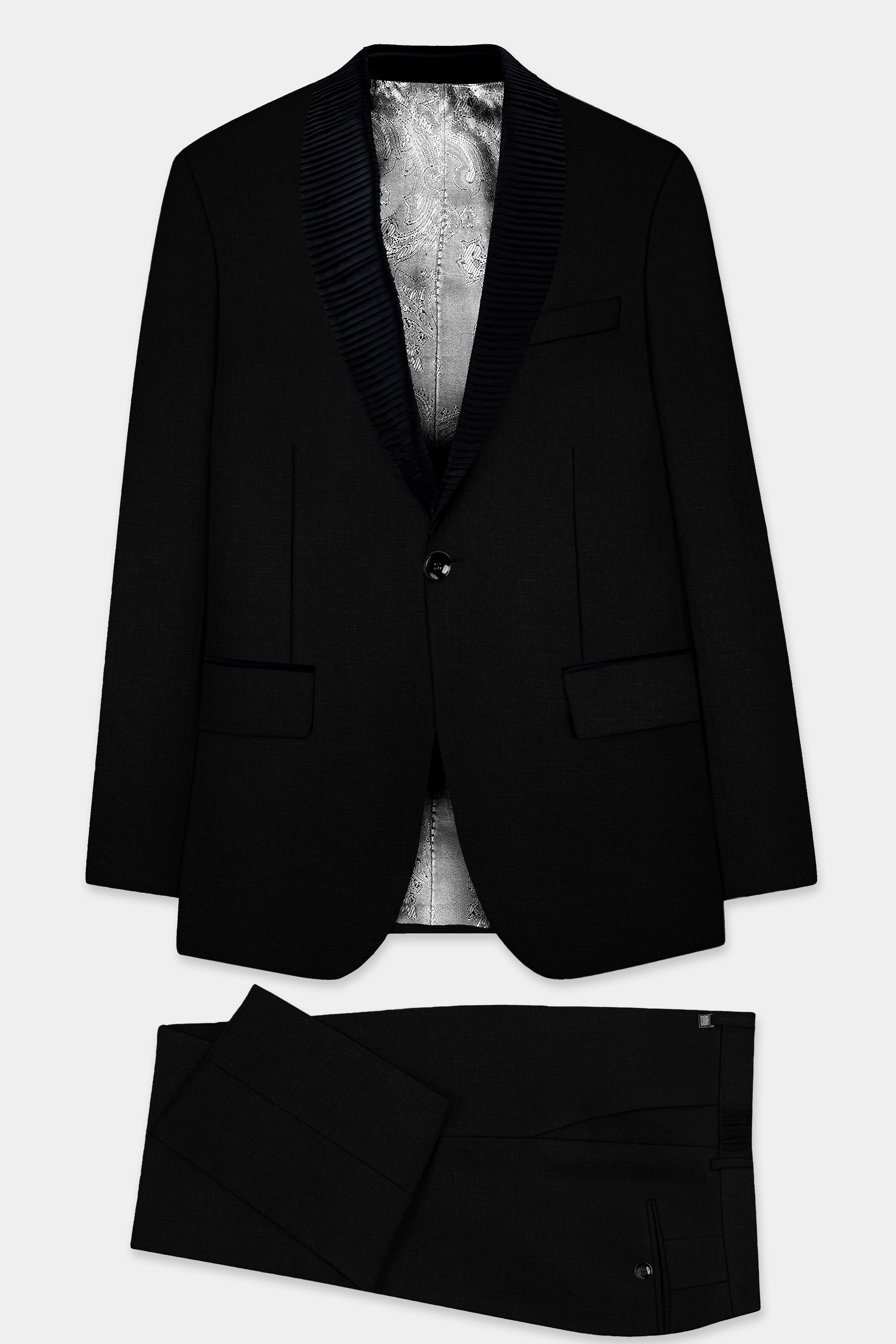 Jade Black Stretchable Designer Dinner Tuxedo Suit