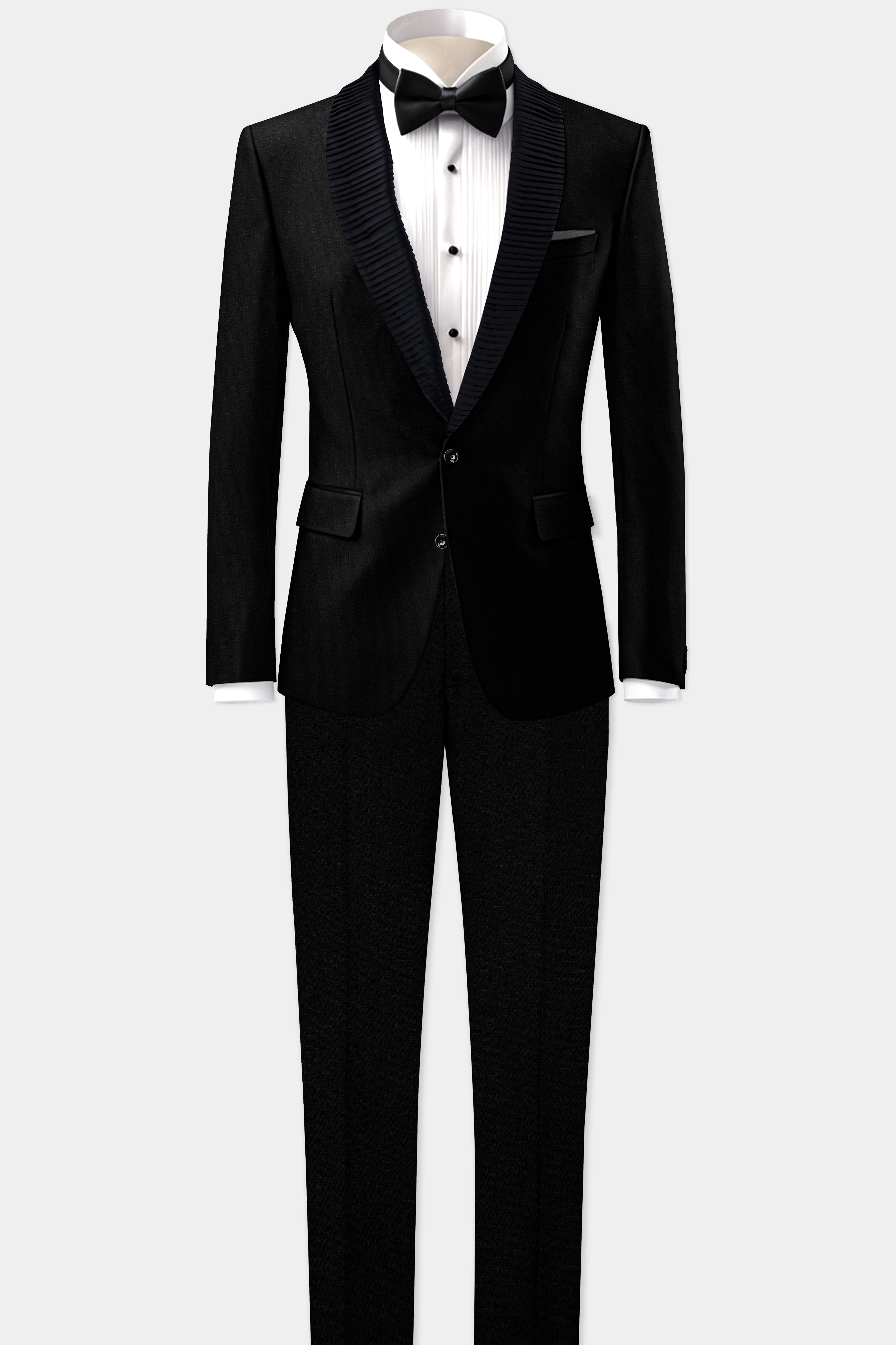 Jade Black Stretchable Designer Dinner Tuxedo Suit