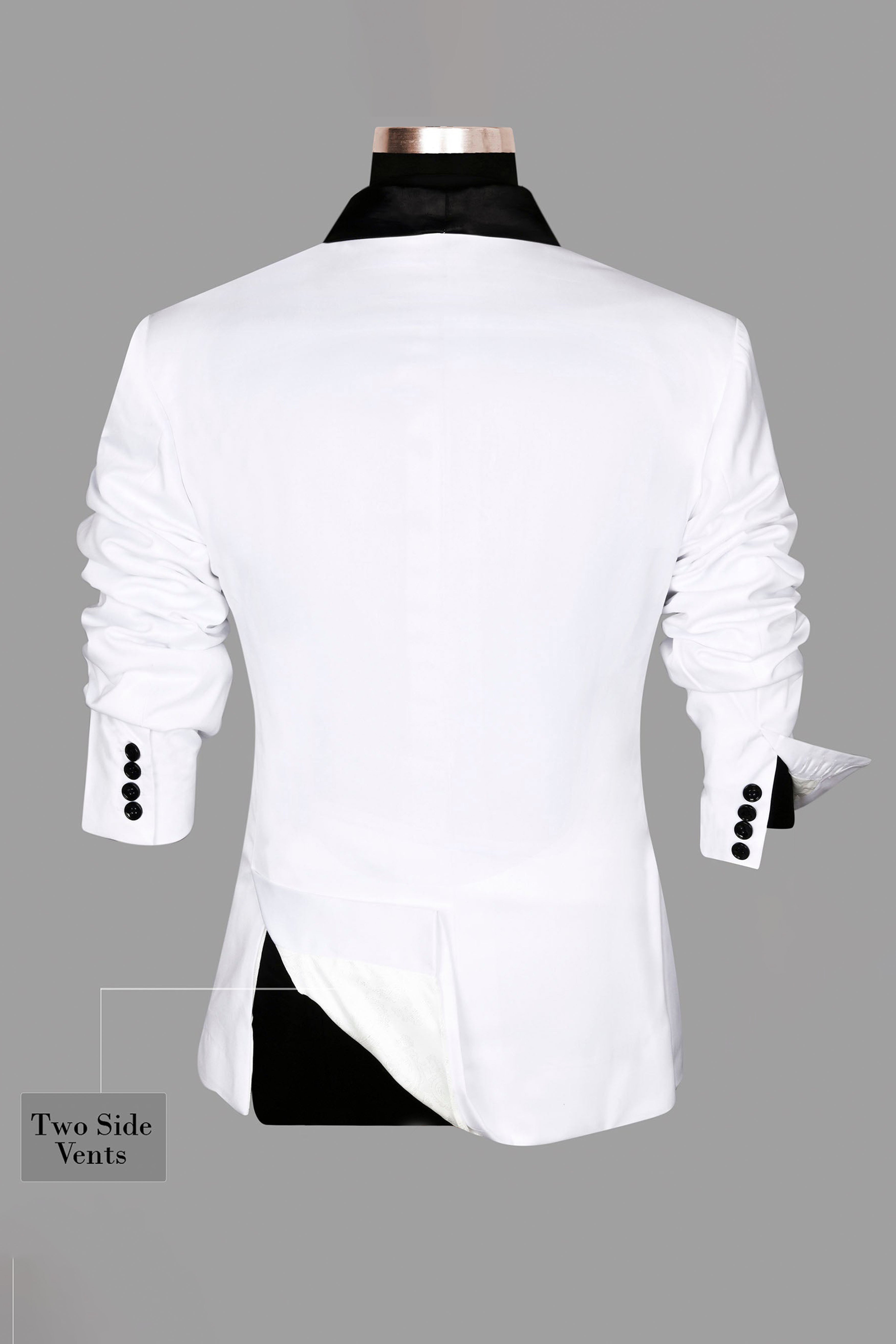 Bright White Subtle Sheen Tuxedo Suit