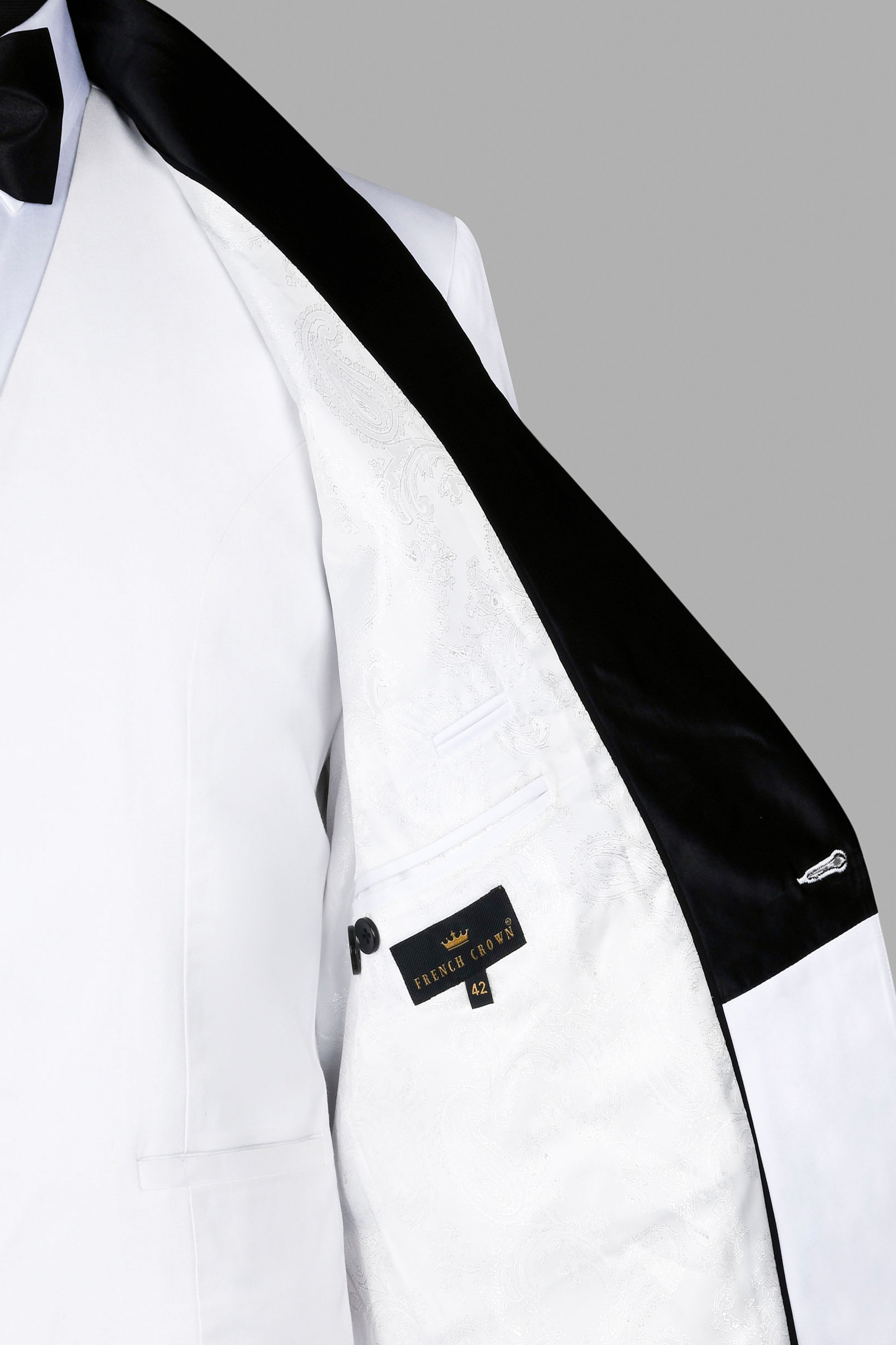 Bright White Subtle Sheen Tuxedo Suit