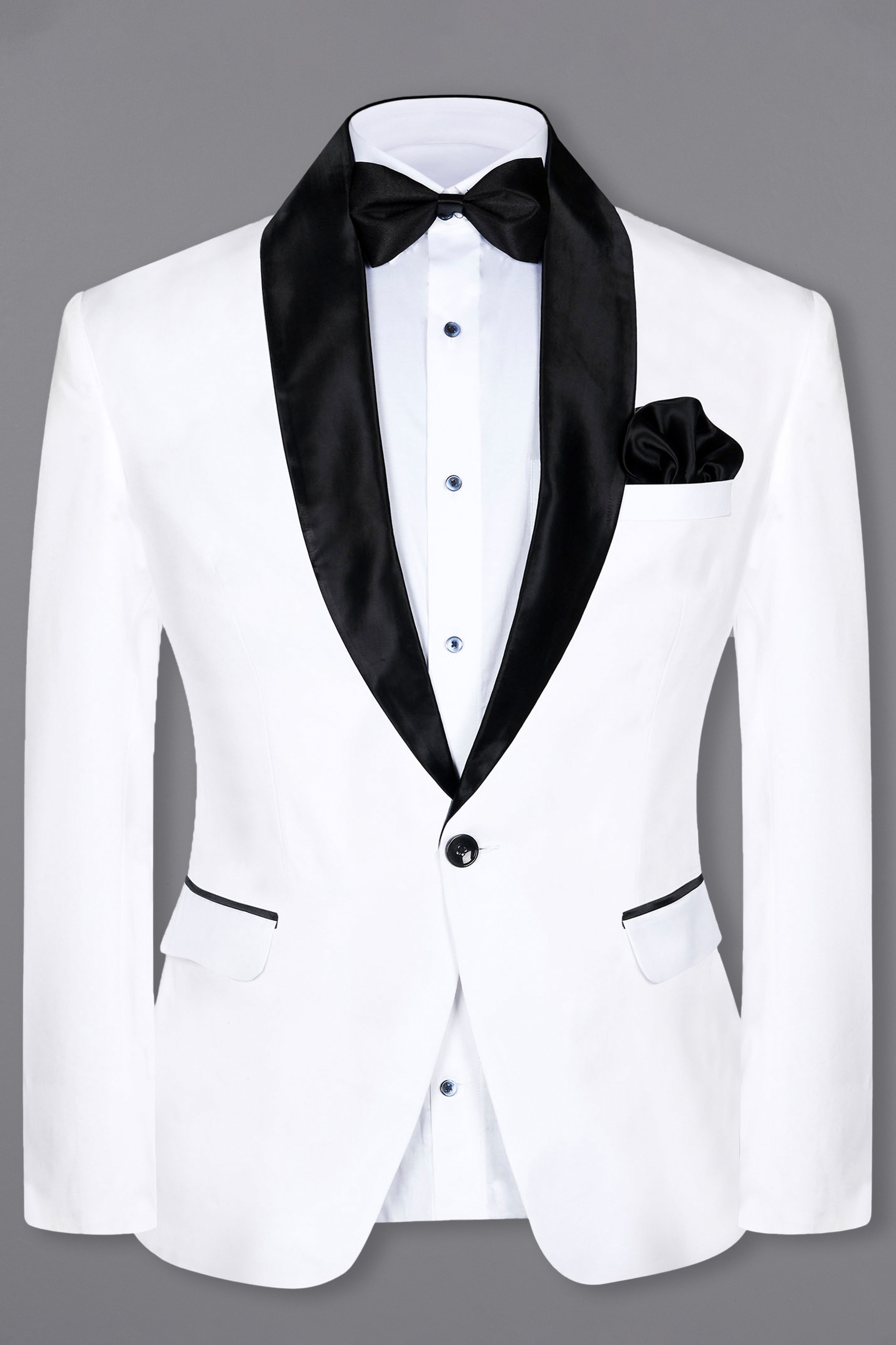 Bright White Subtle Sheen Tuxedo Suit