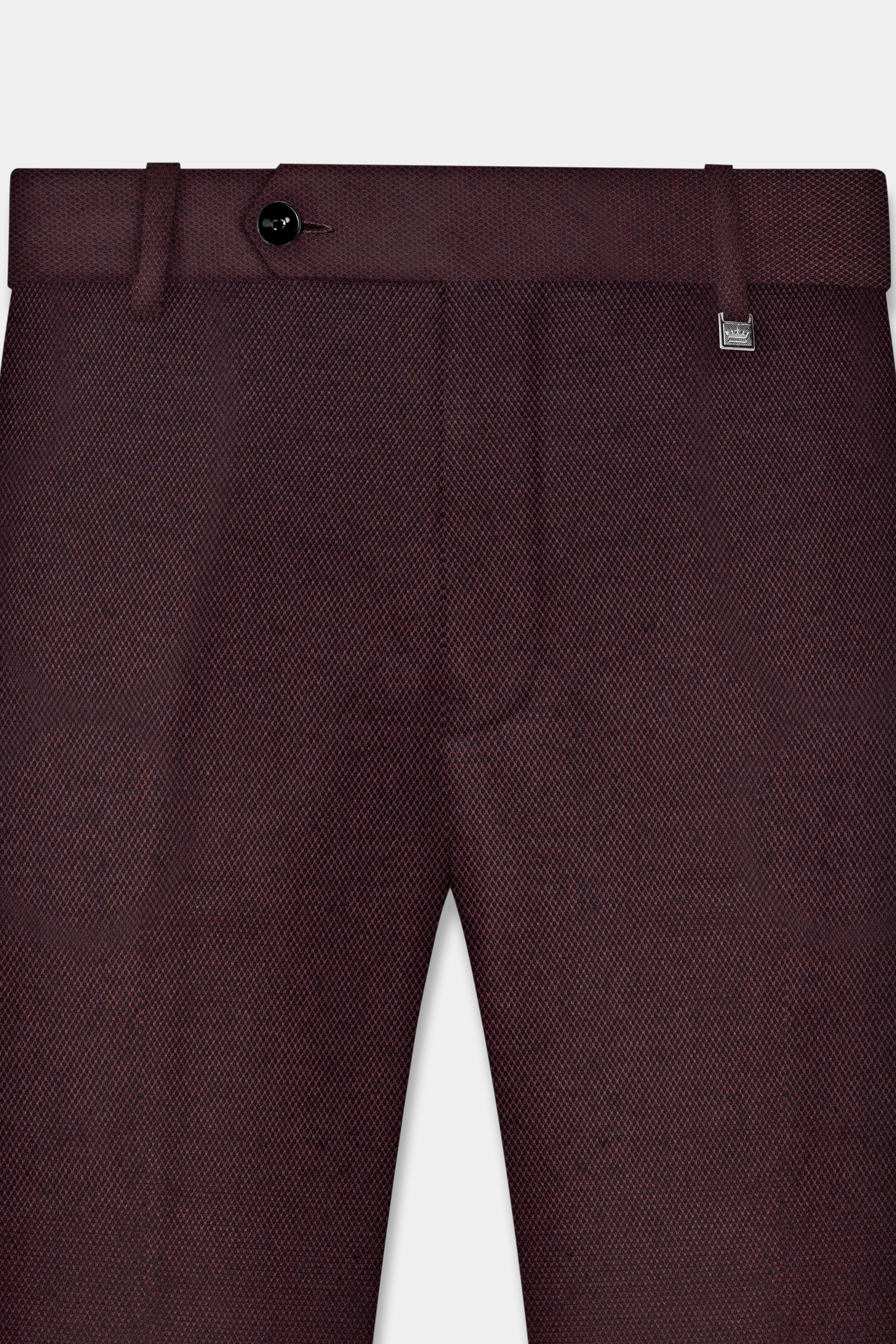 Eclipse Maroon Textured Wool Rich Suit