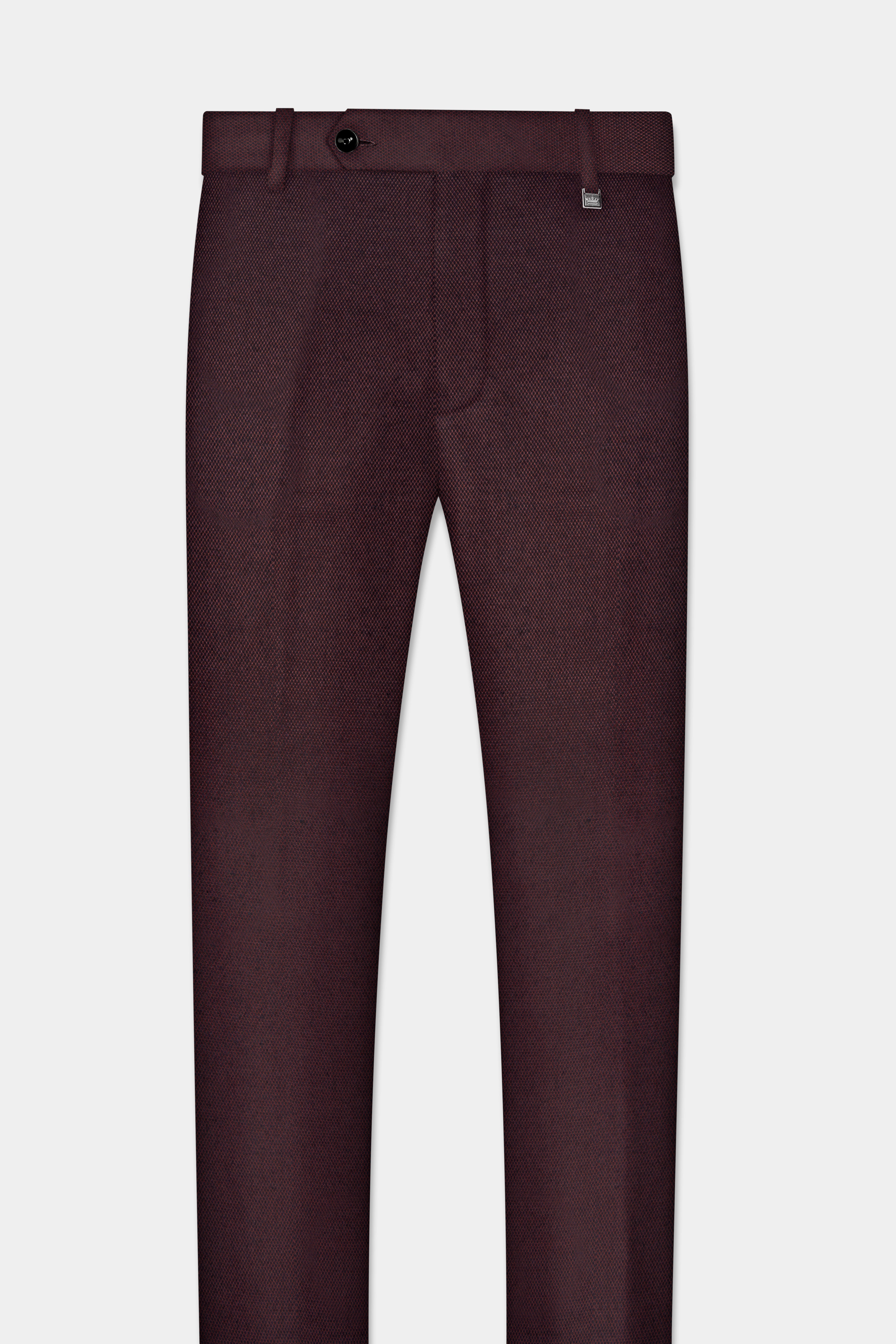 Eclipse Maroon Textured Wool Rich Suit