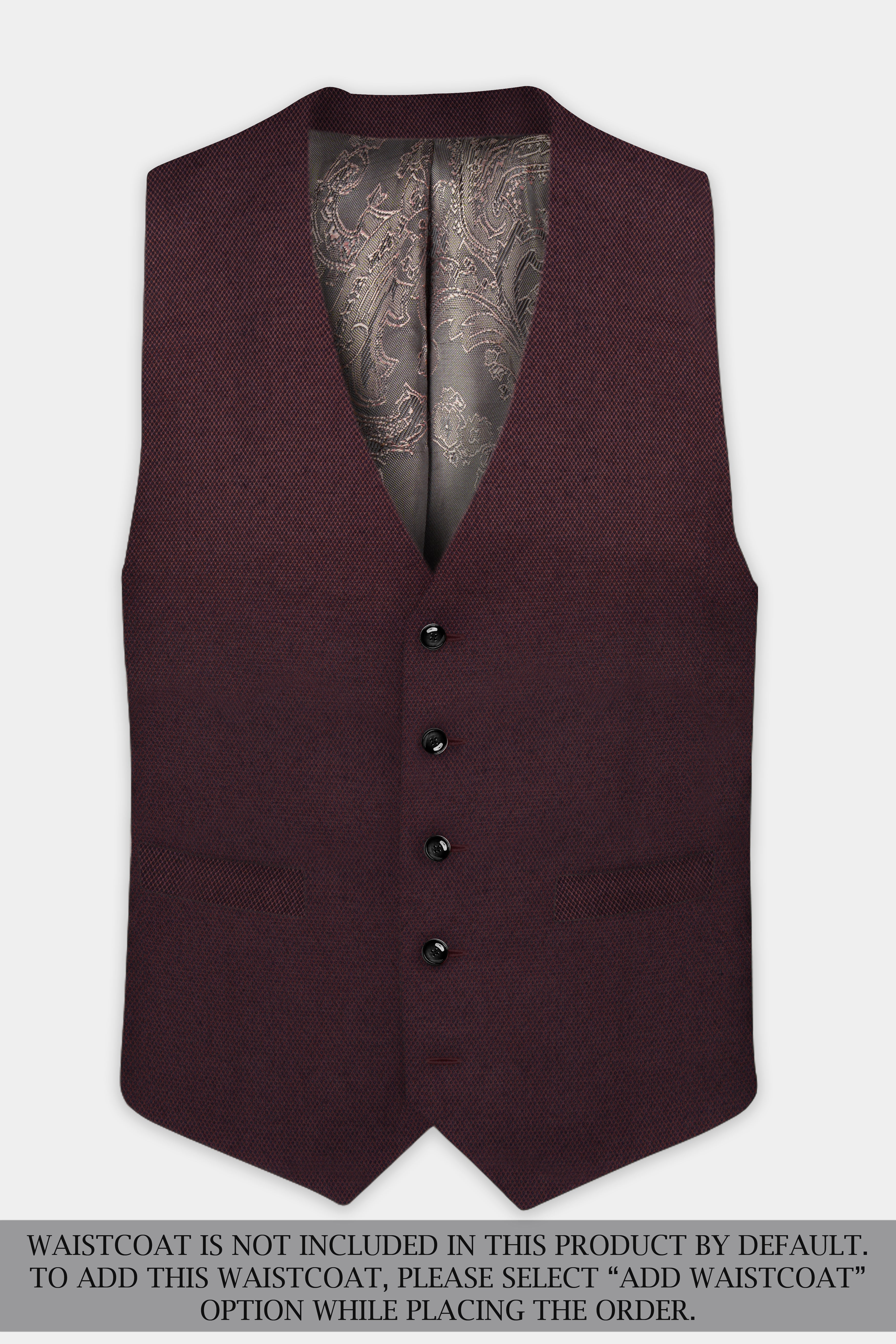 Eclipse Maroon Textured Wool Rich Suit