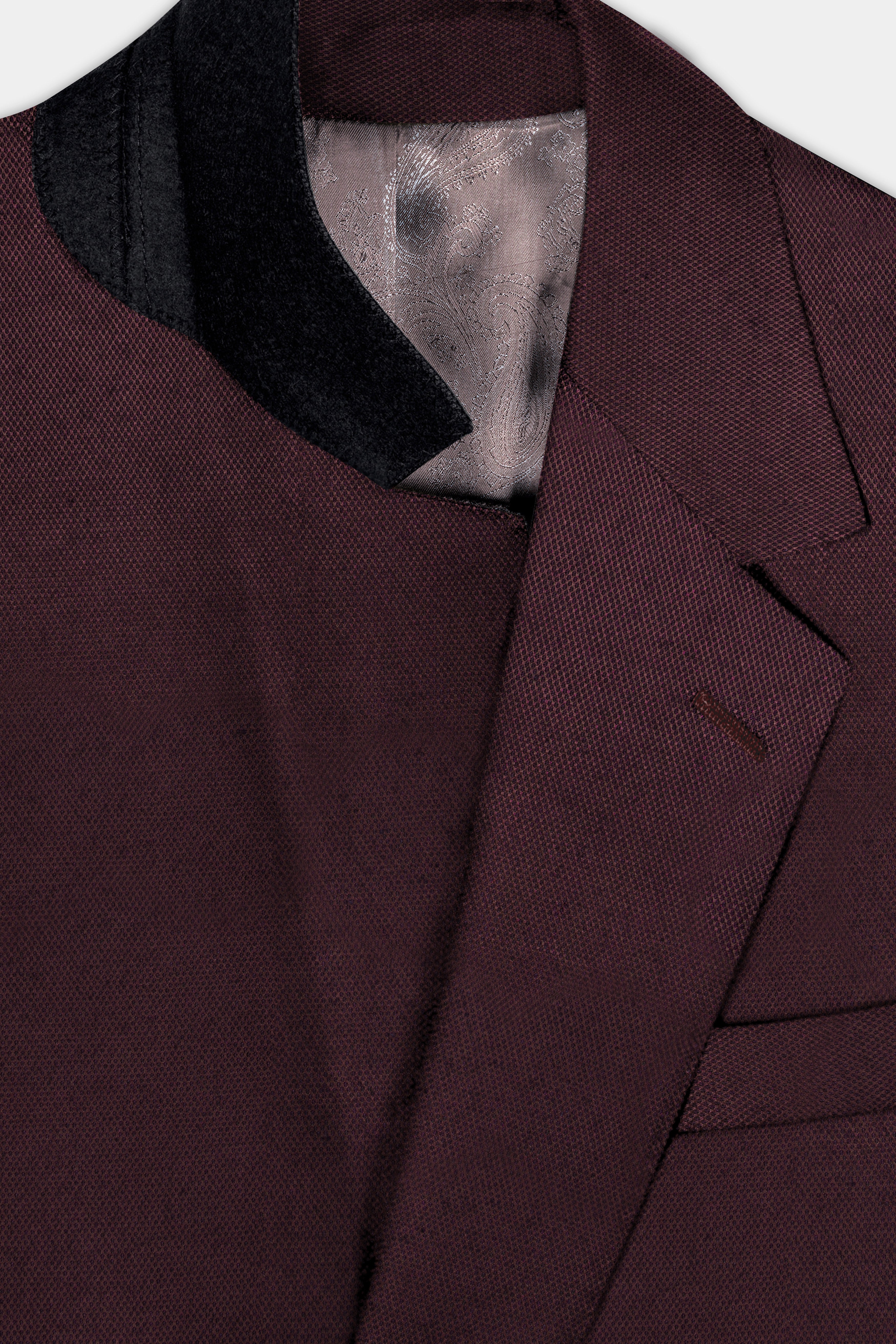 Eclipse Maroon Textured Wool Rich Suit