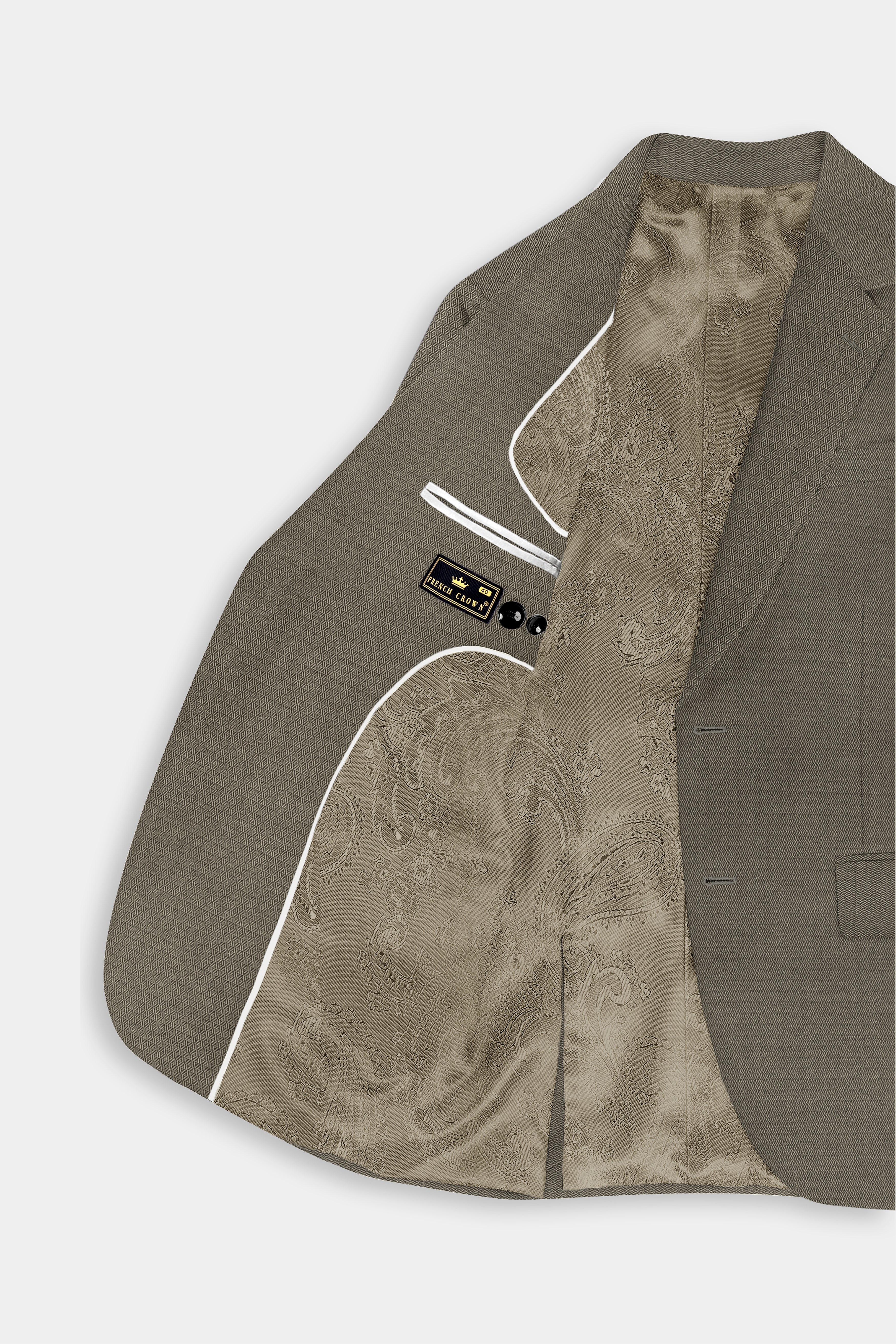 Wenge Brown Dobby Textured wool blend Suit
