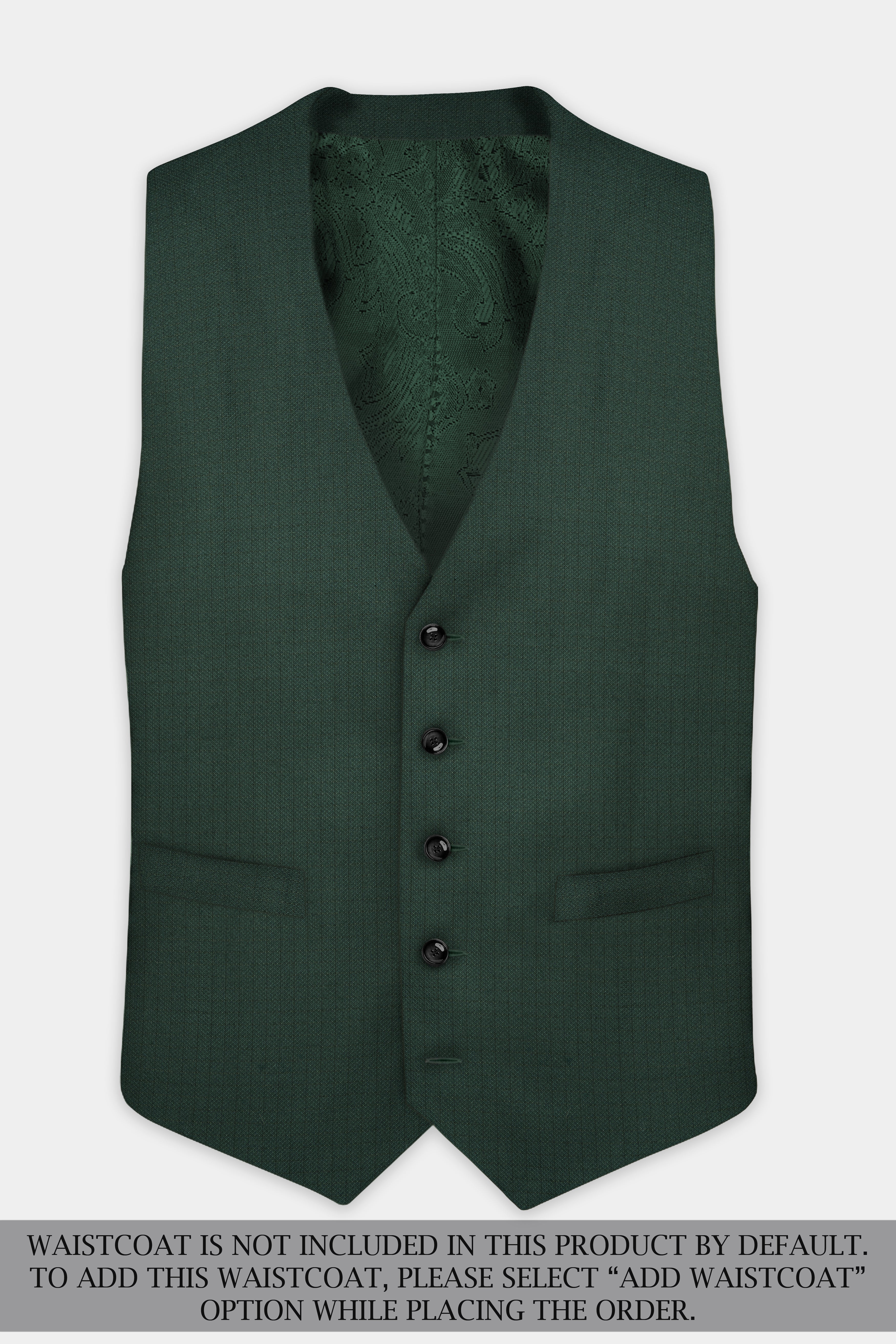 Everglade Green Plain Solid Wool Blend Suit