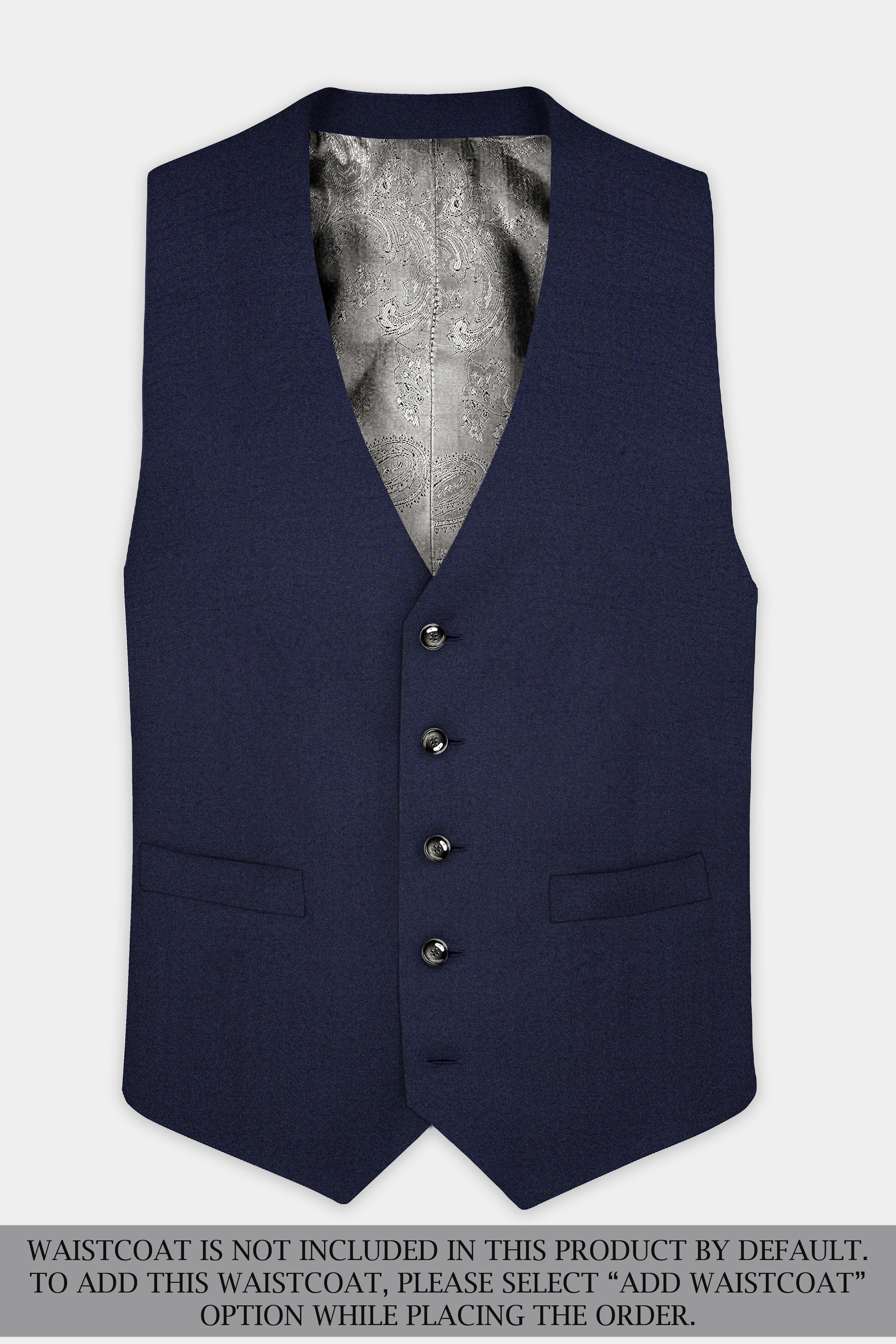 Vulcan Blue Plain Solid Wool Blend Double Breasted Suit