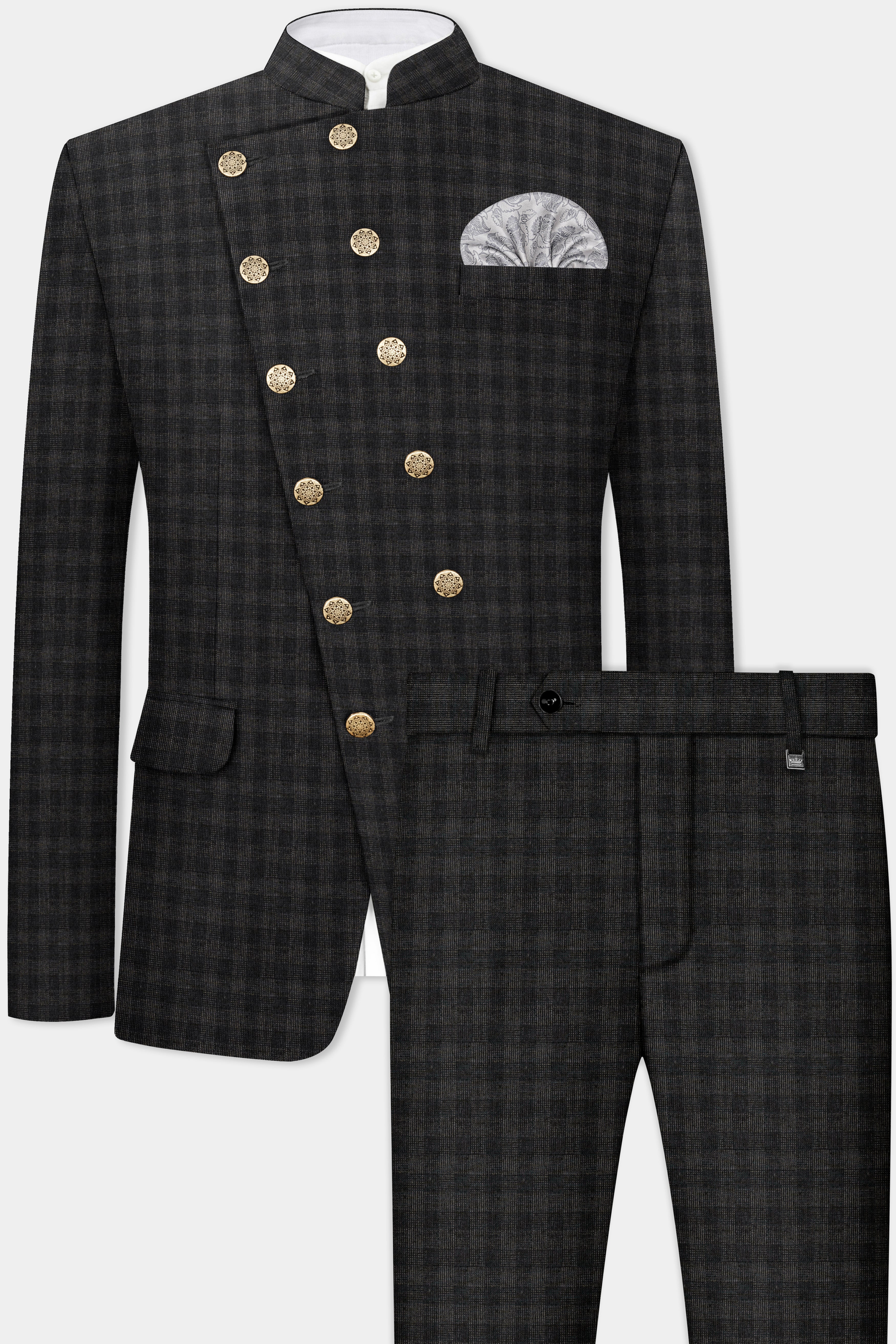 Thunder Gray Plaid Wool Rich Suit