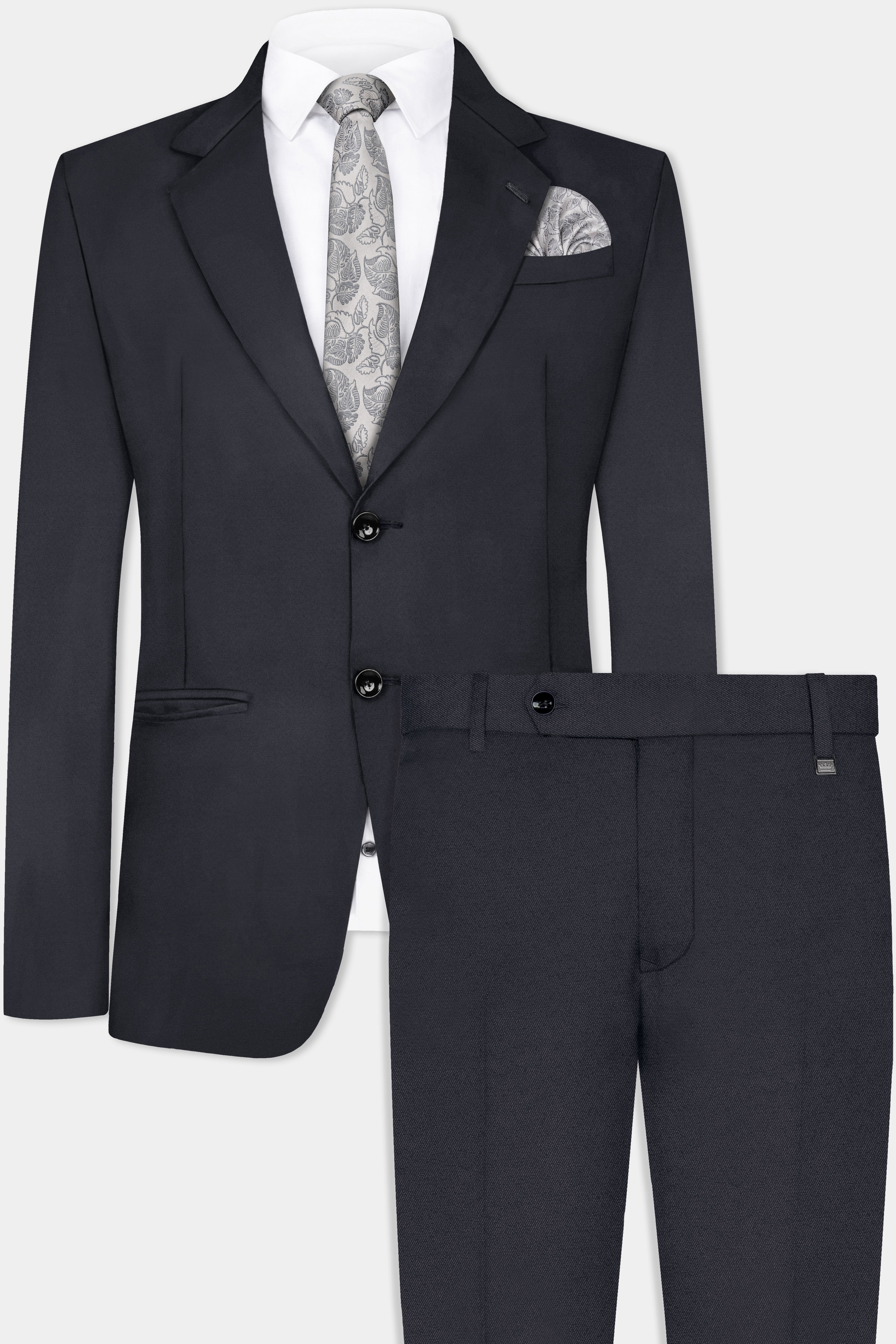 Piano Gray Wool Blend Single Breasted Suit