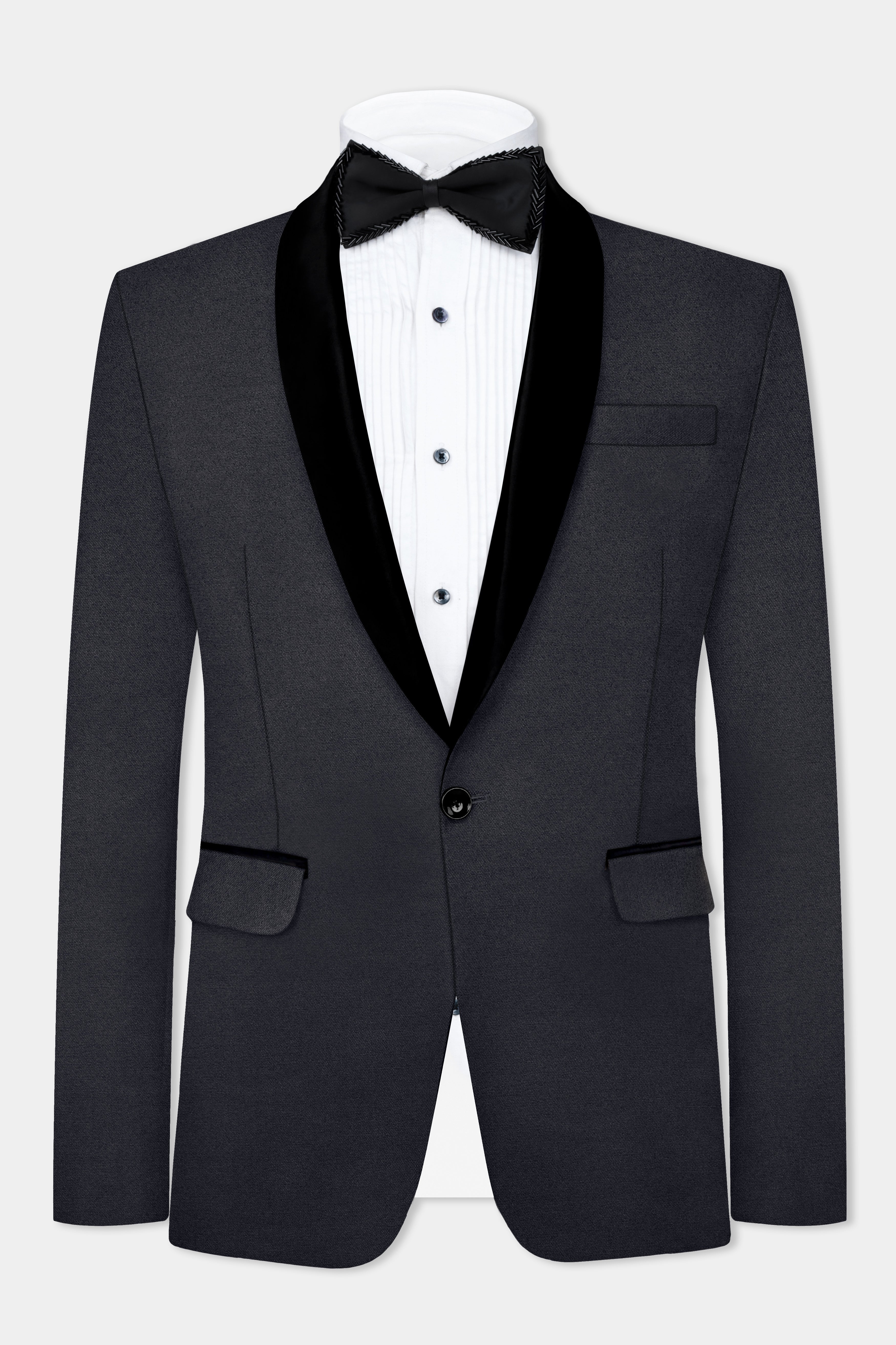 Piano Gray Wool Blend Tuxedo Suit