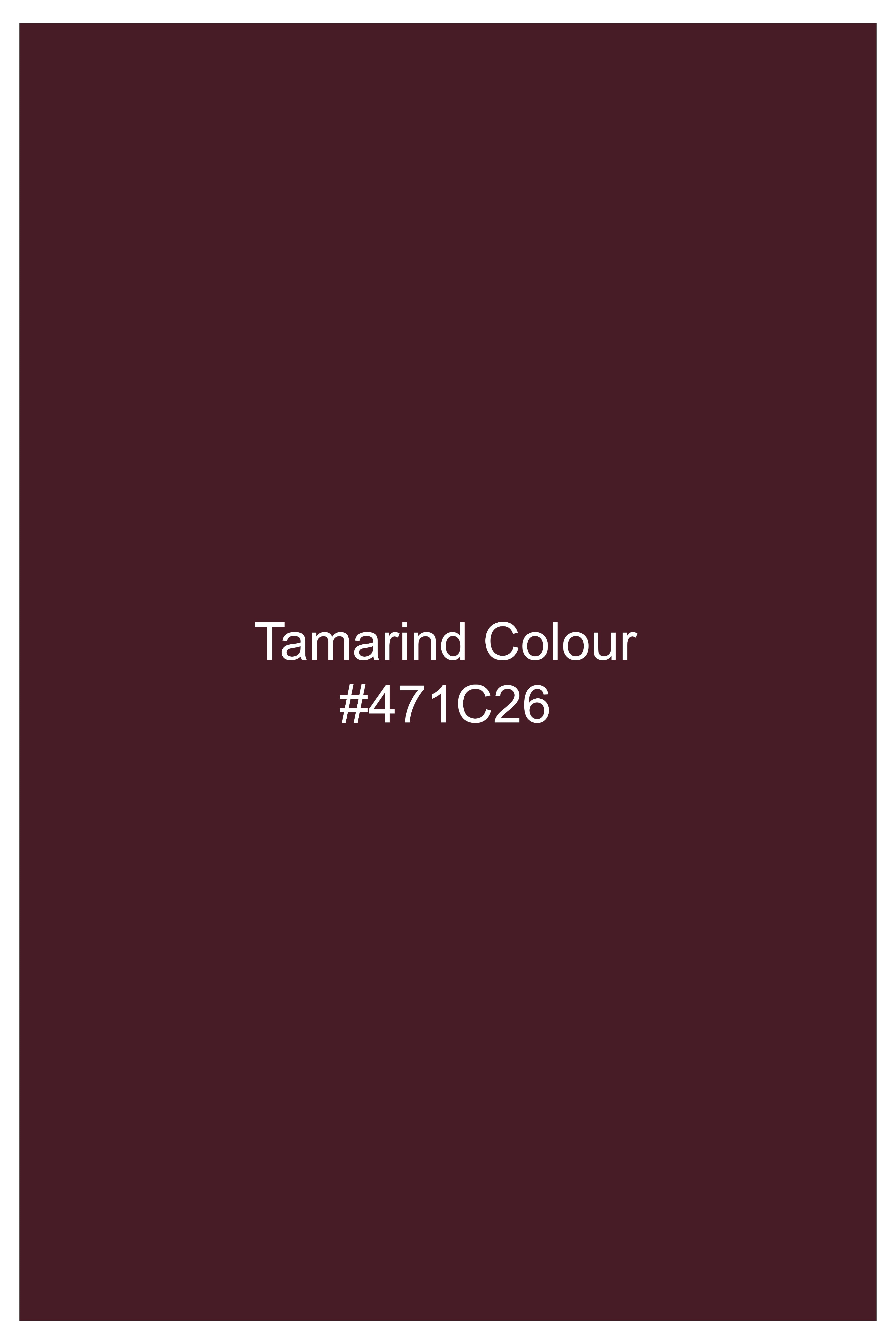 Tamarind Maroon Wool Blend Bandhgala Suit