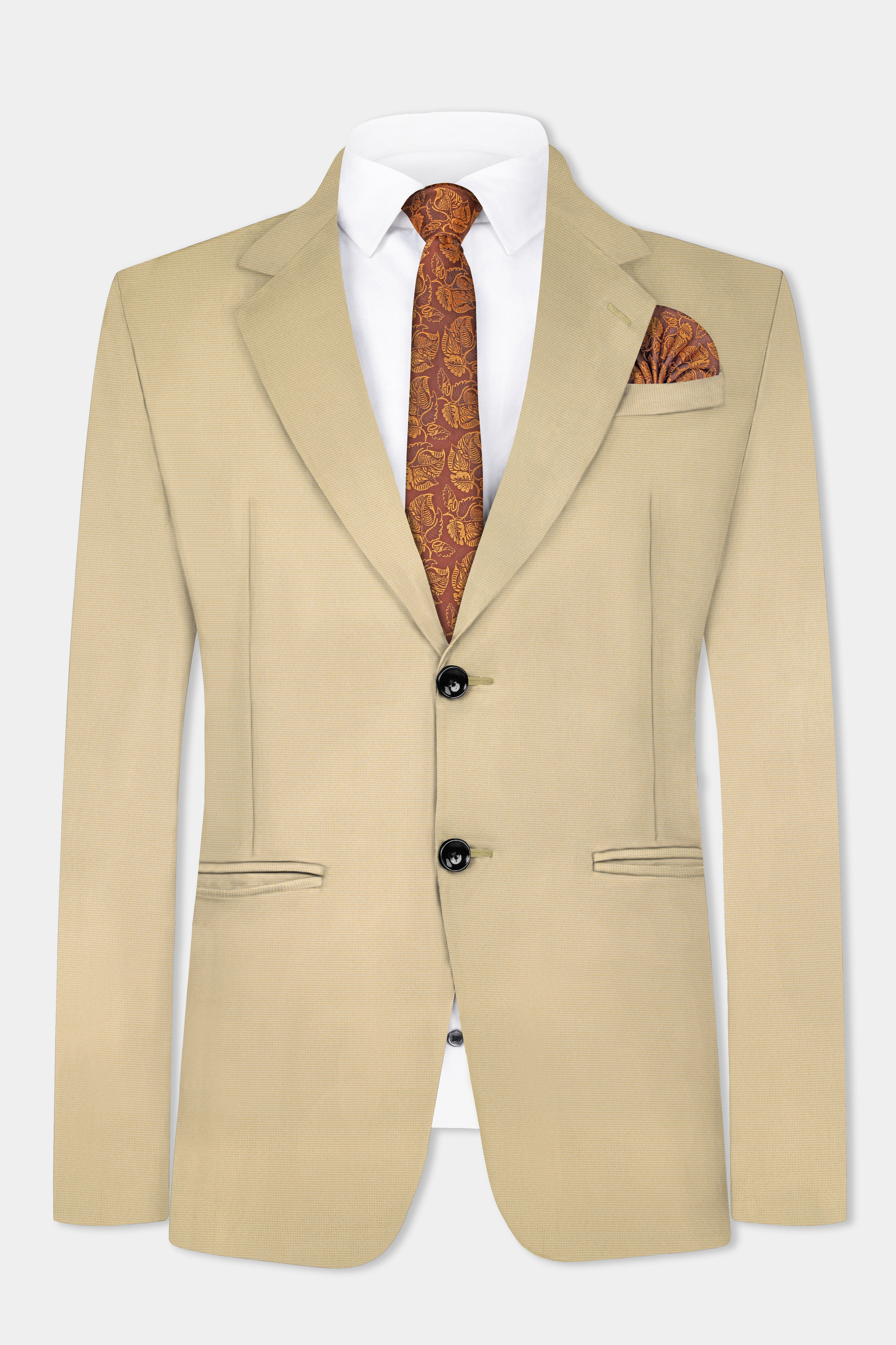 Hampton Cream Houndstooth Wool Rich Single Breasted Suit