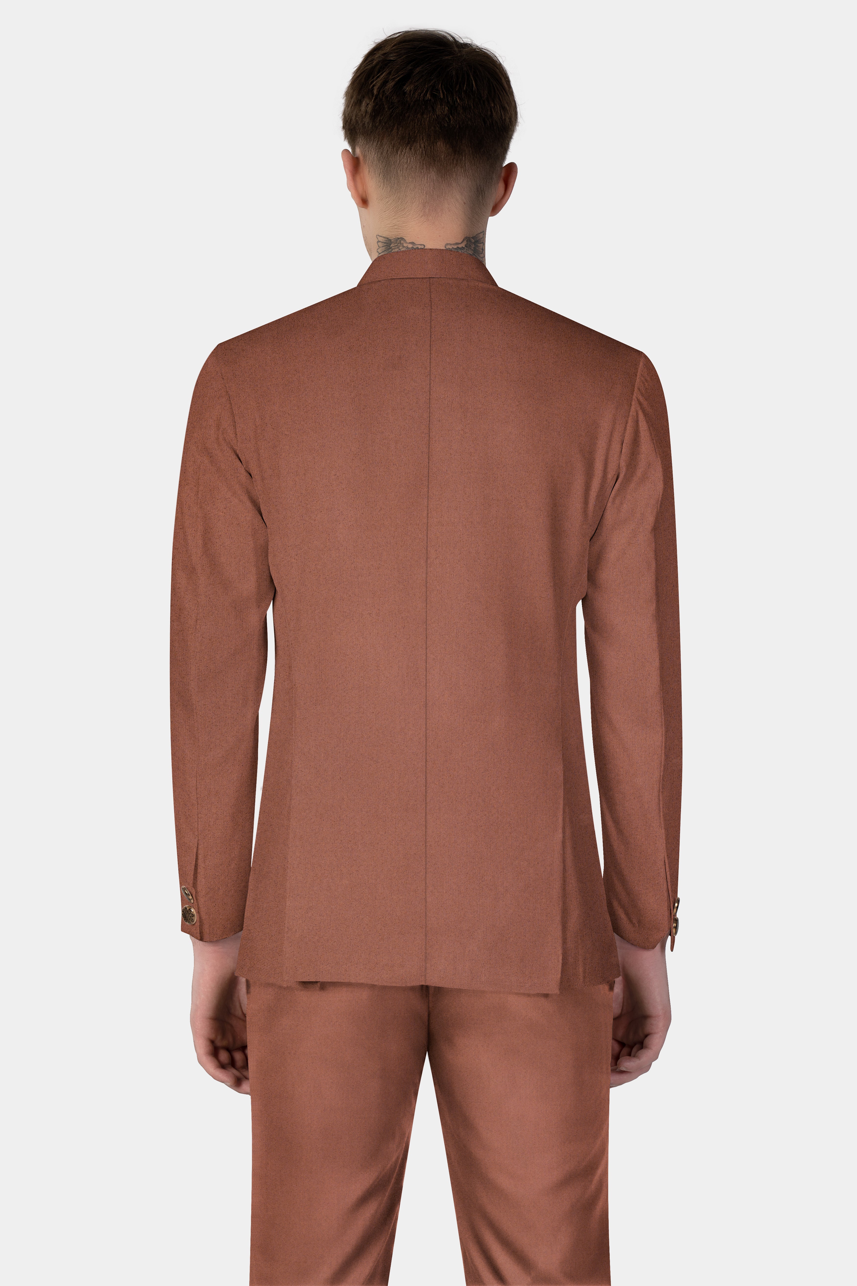 Palliser Brown Wool Rich Bandhgala Suit
