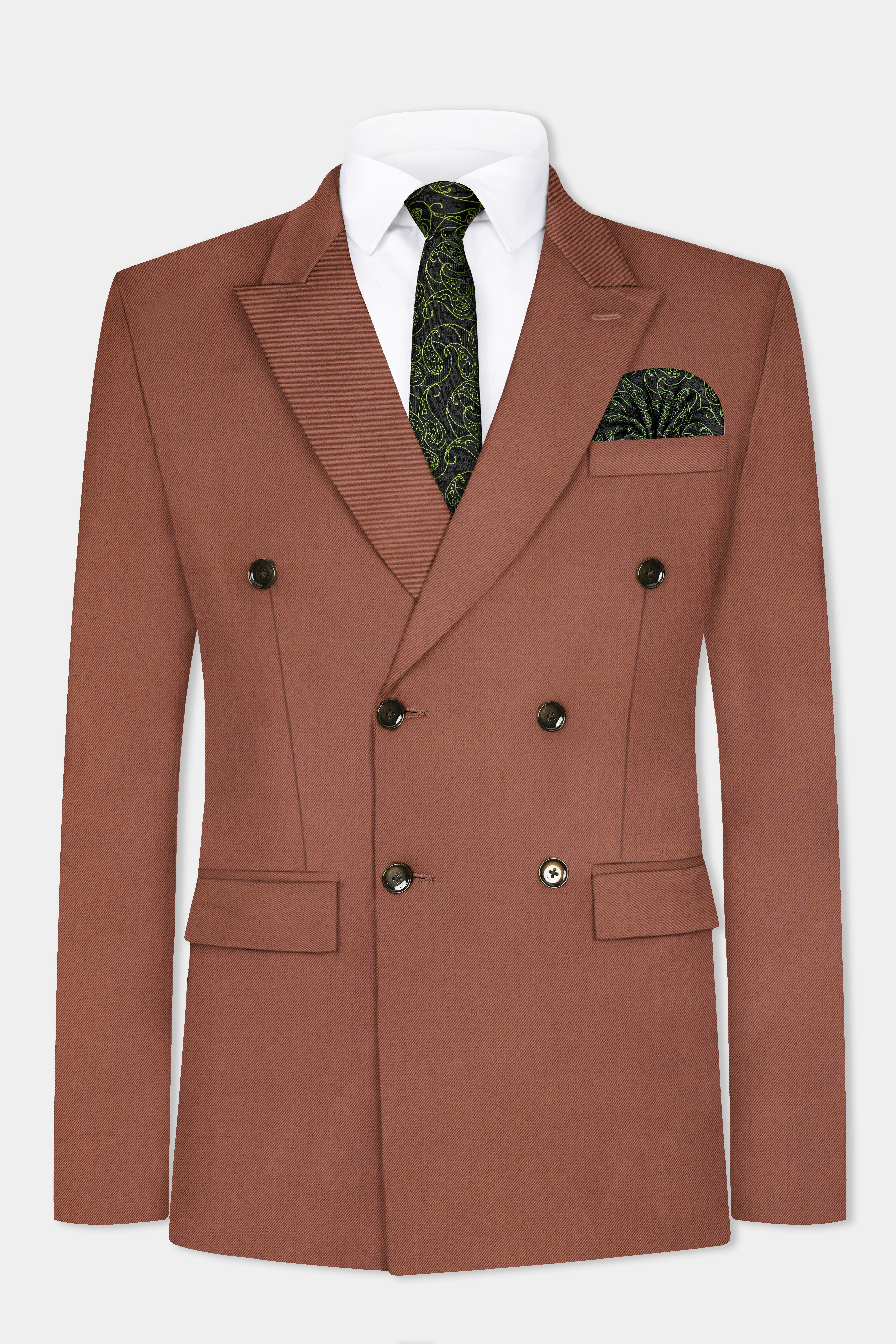 Palliser Brown Wool Rich Double Breasted Suit