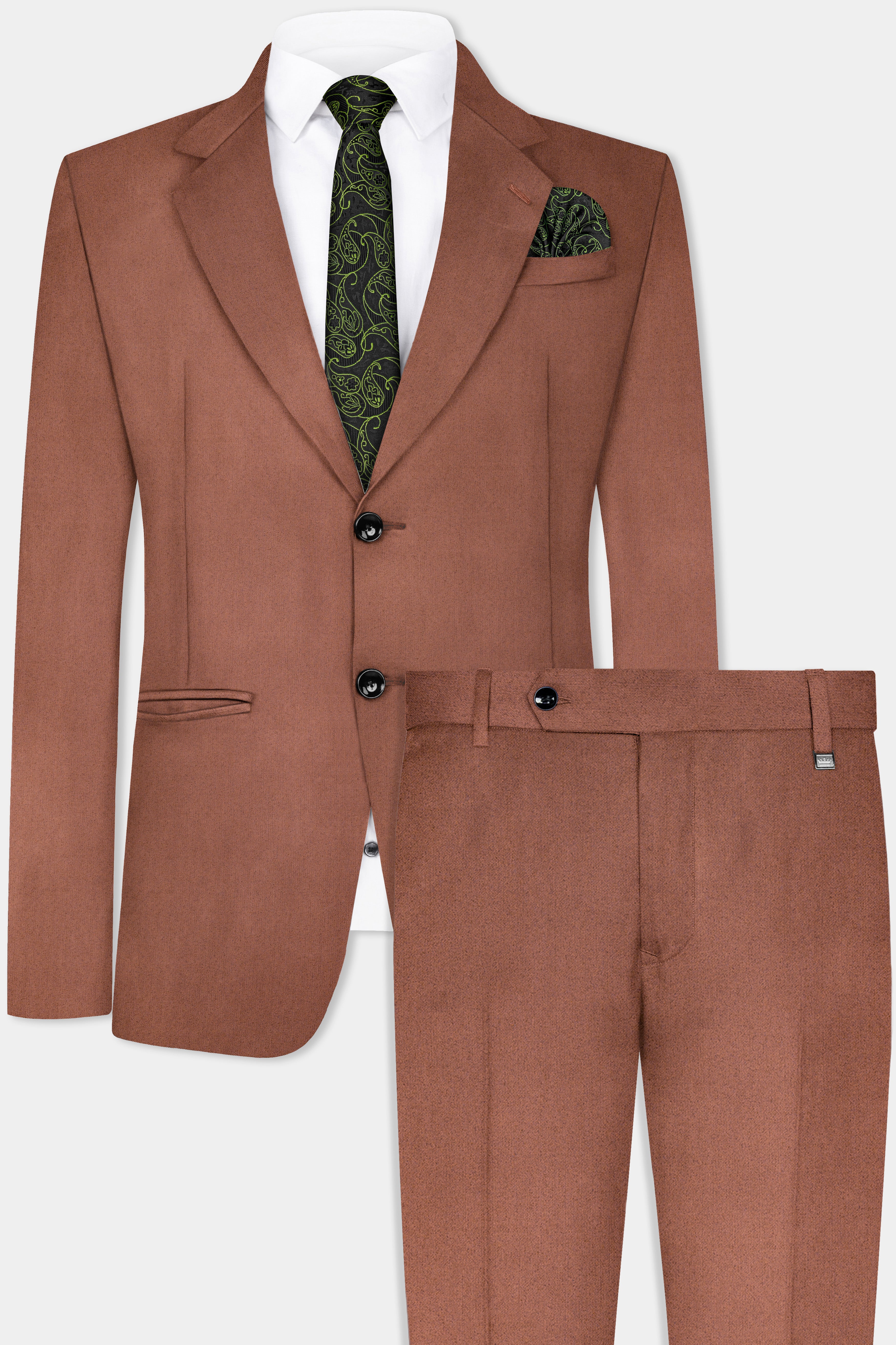 Palliser Brown Wool Rich Single Breasted Suit