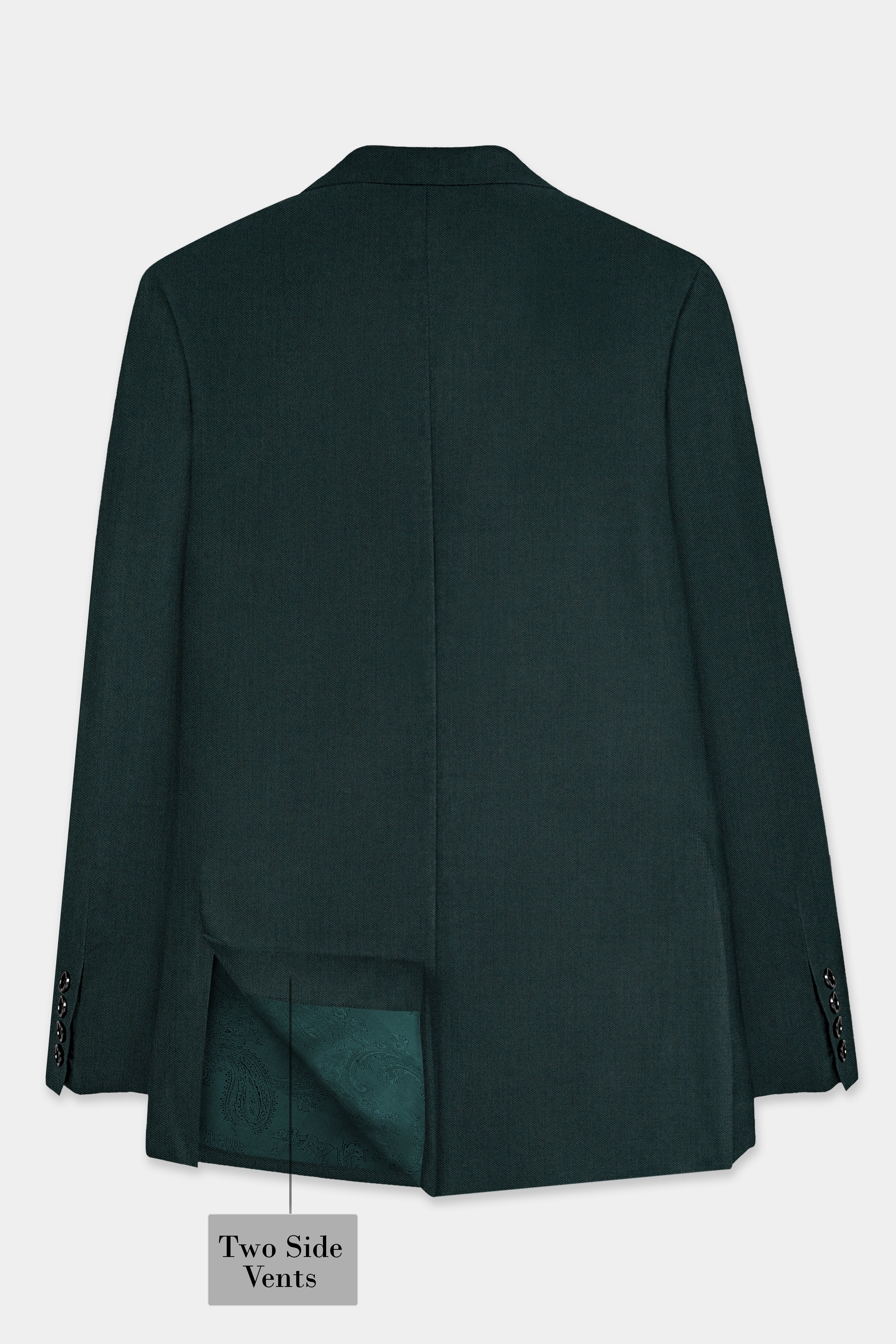 Timber Green Wool Rich Double Breasted Suit