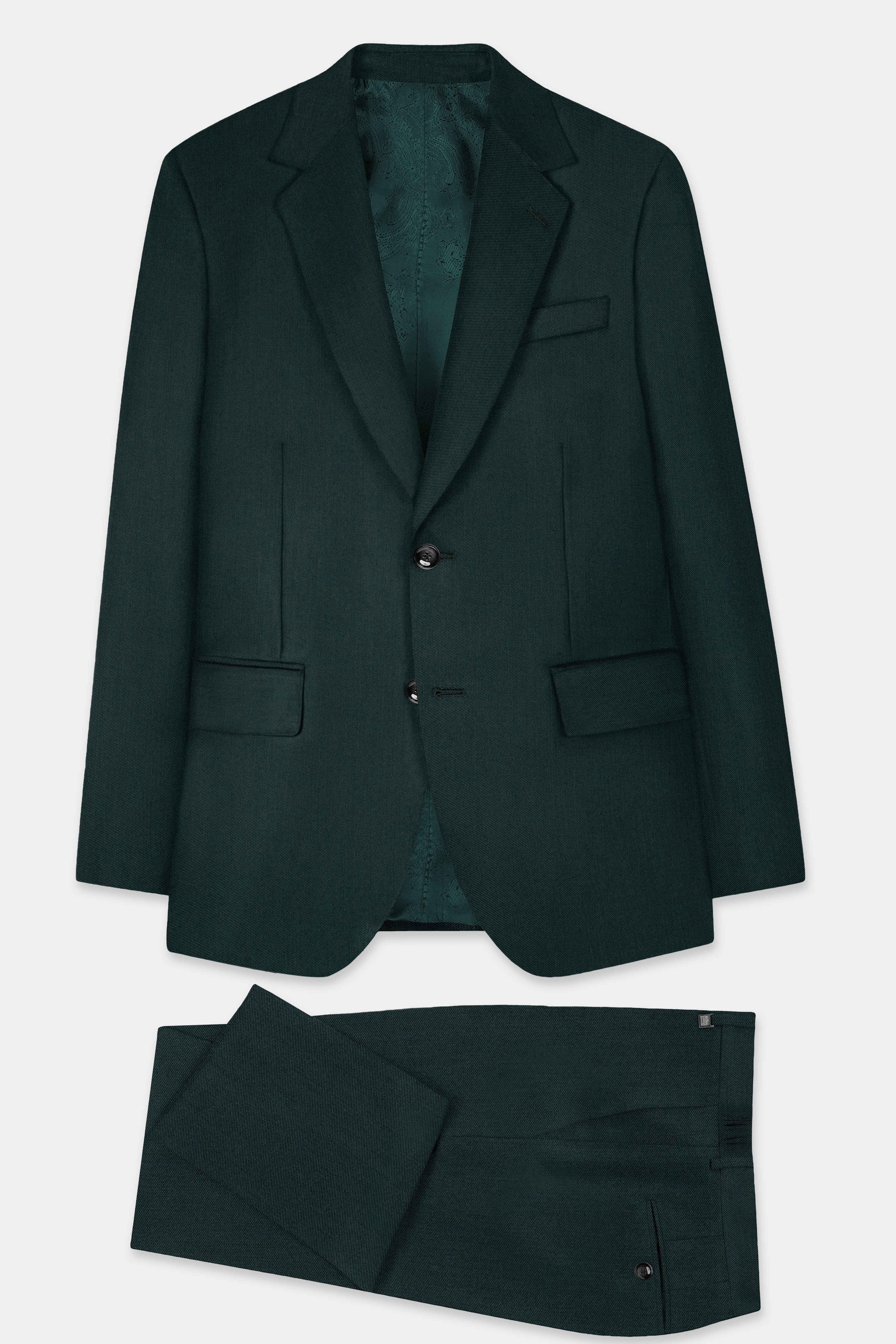 Timber Green Wool Rich Single Breasted Suit