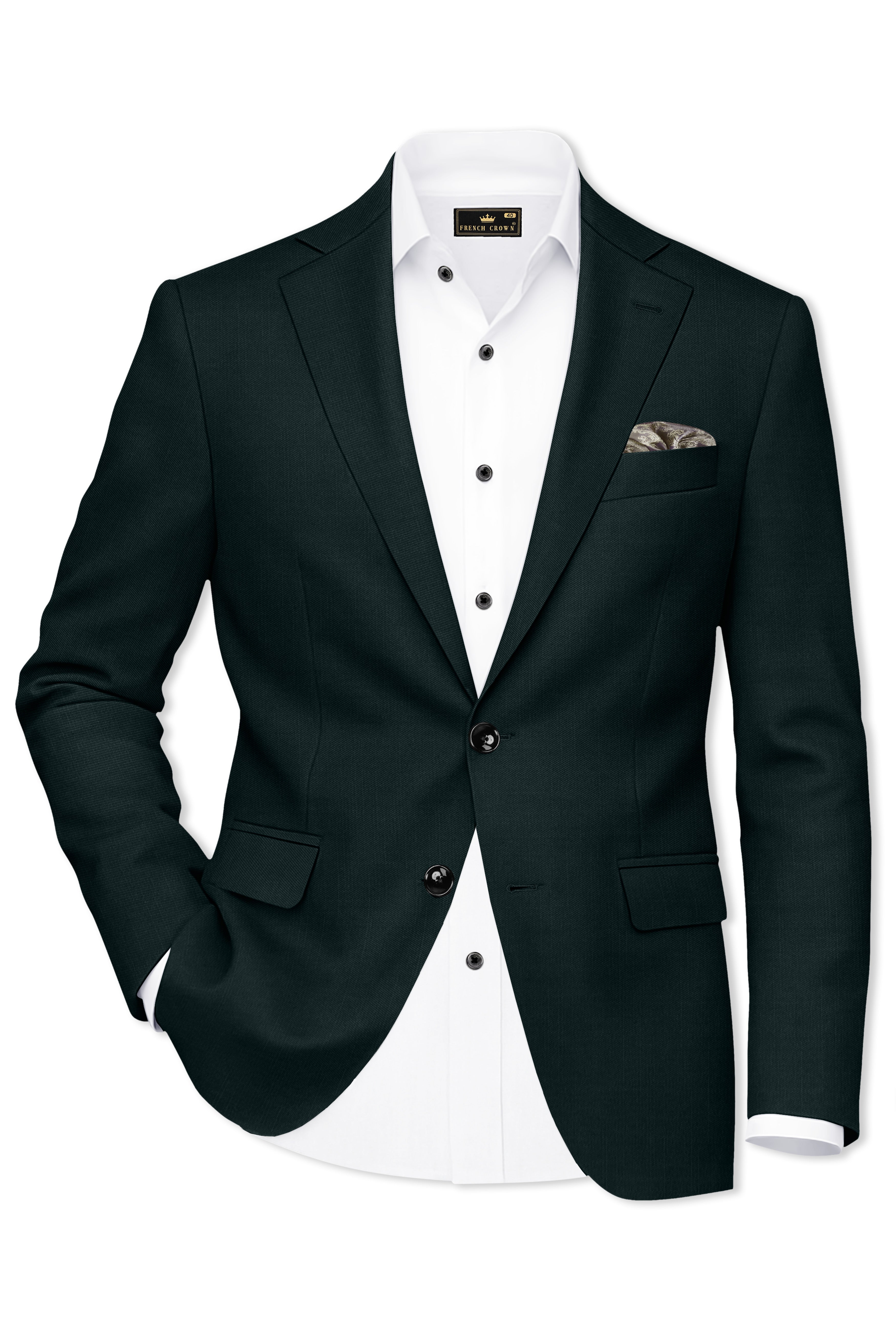 Timber Green Wool Rich Single Breasted Suit