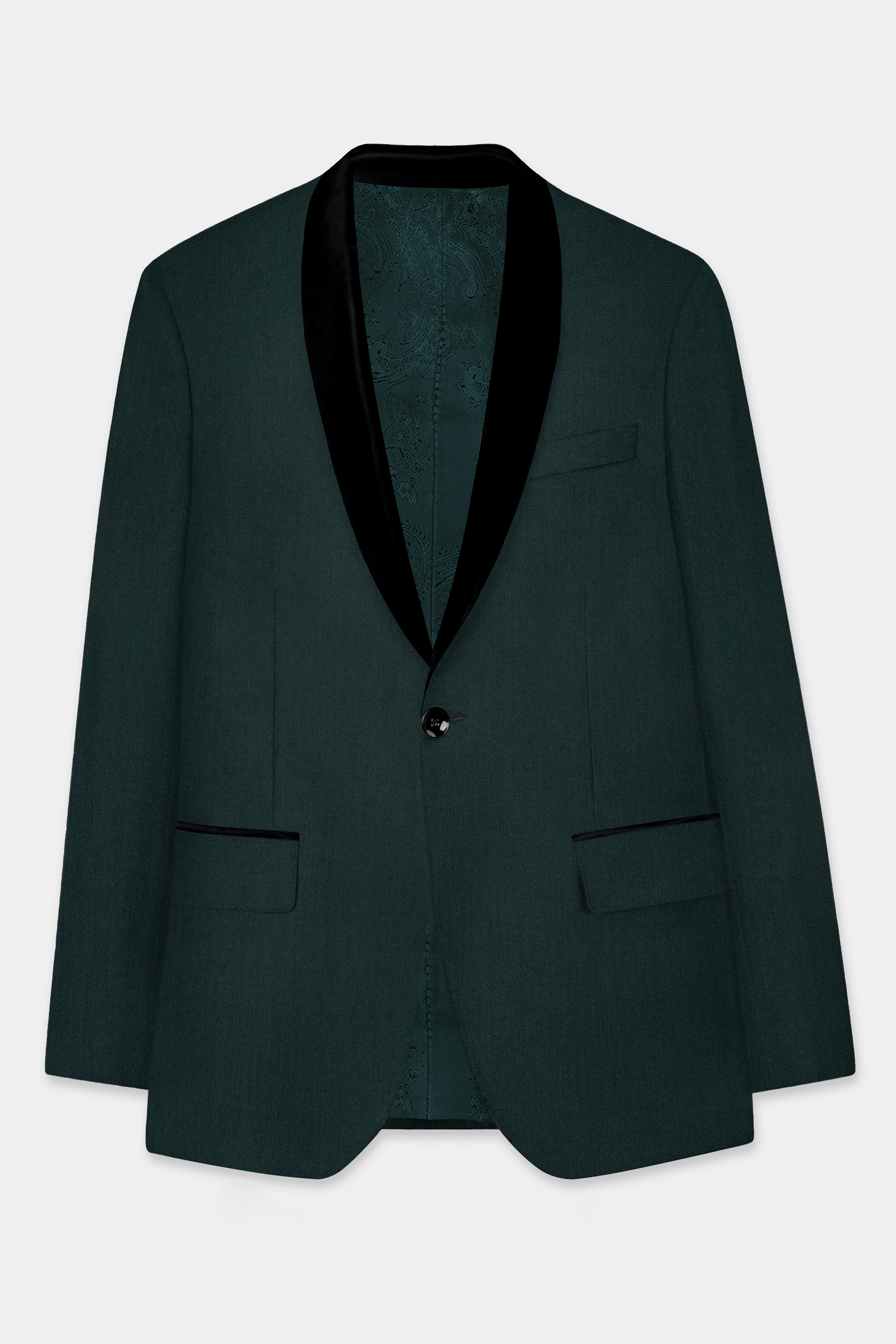 Timber Green Wool Rich Tuxedo Suit
