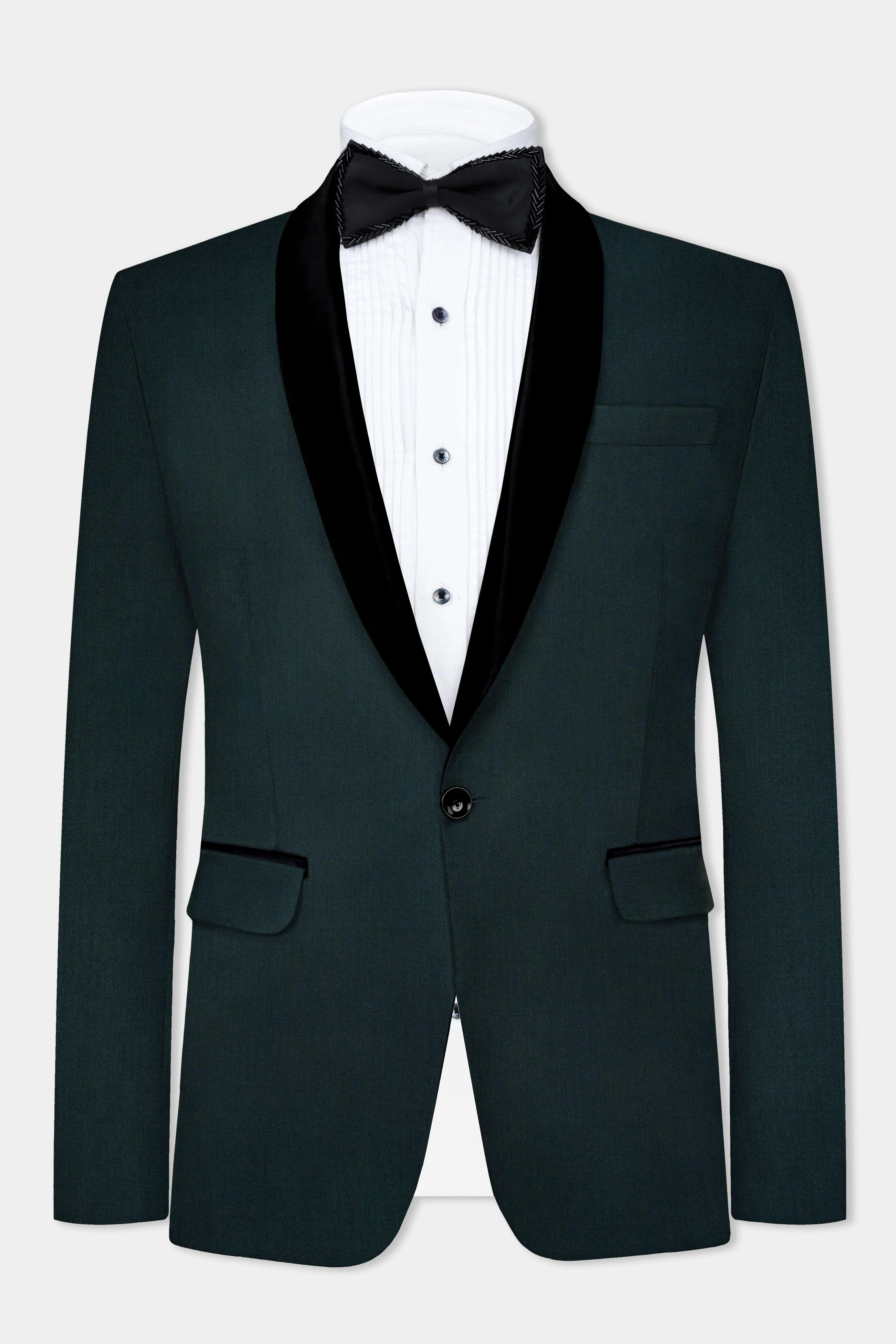 Timber Green Wool Rich Tuxedo Suit
