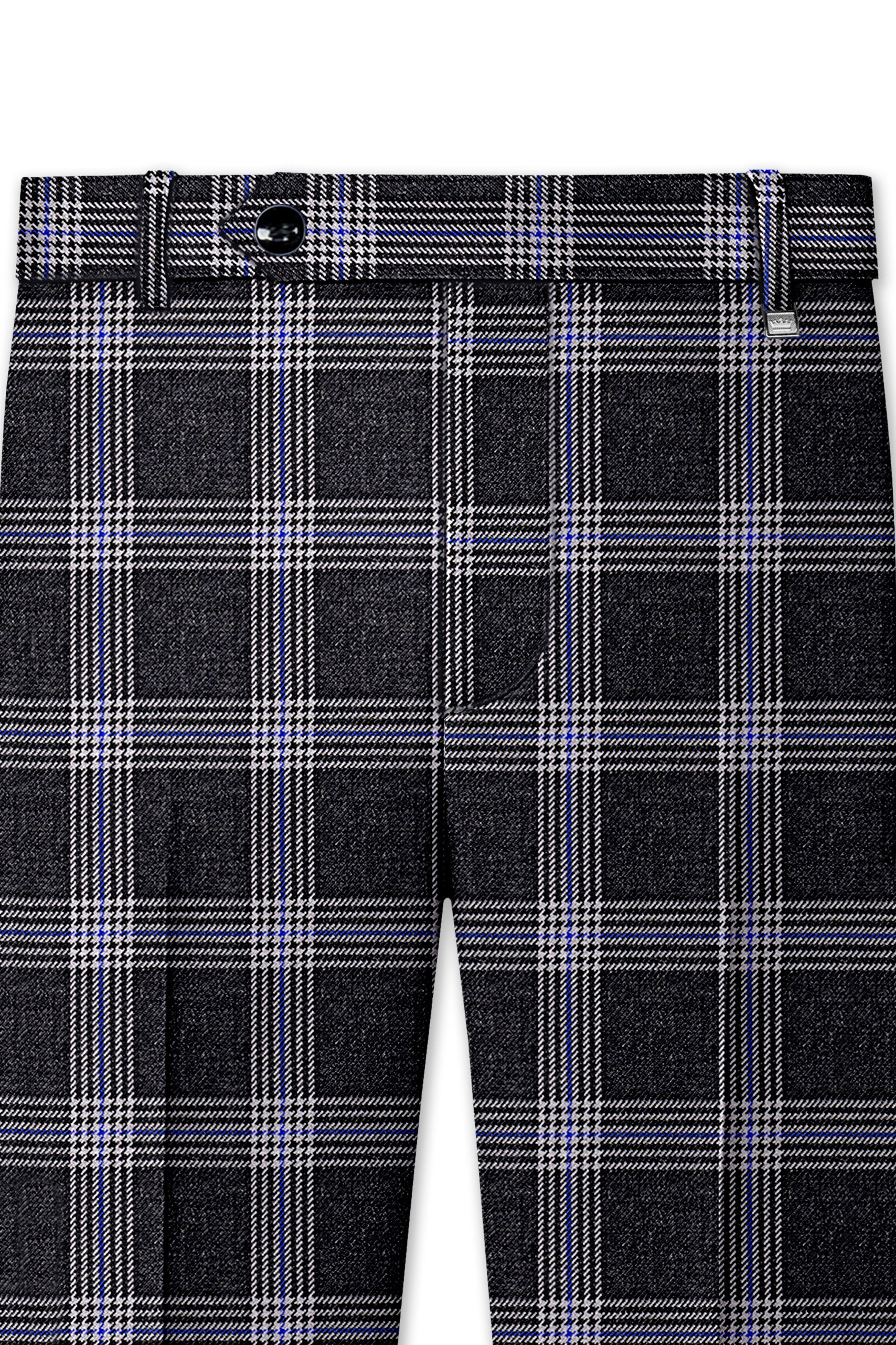 Iridium Gray Plaid Tweed Double Breasted Suit