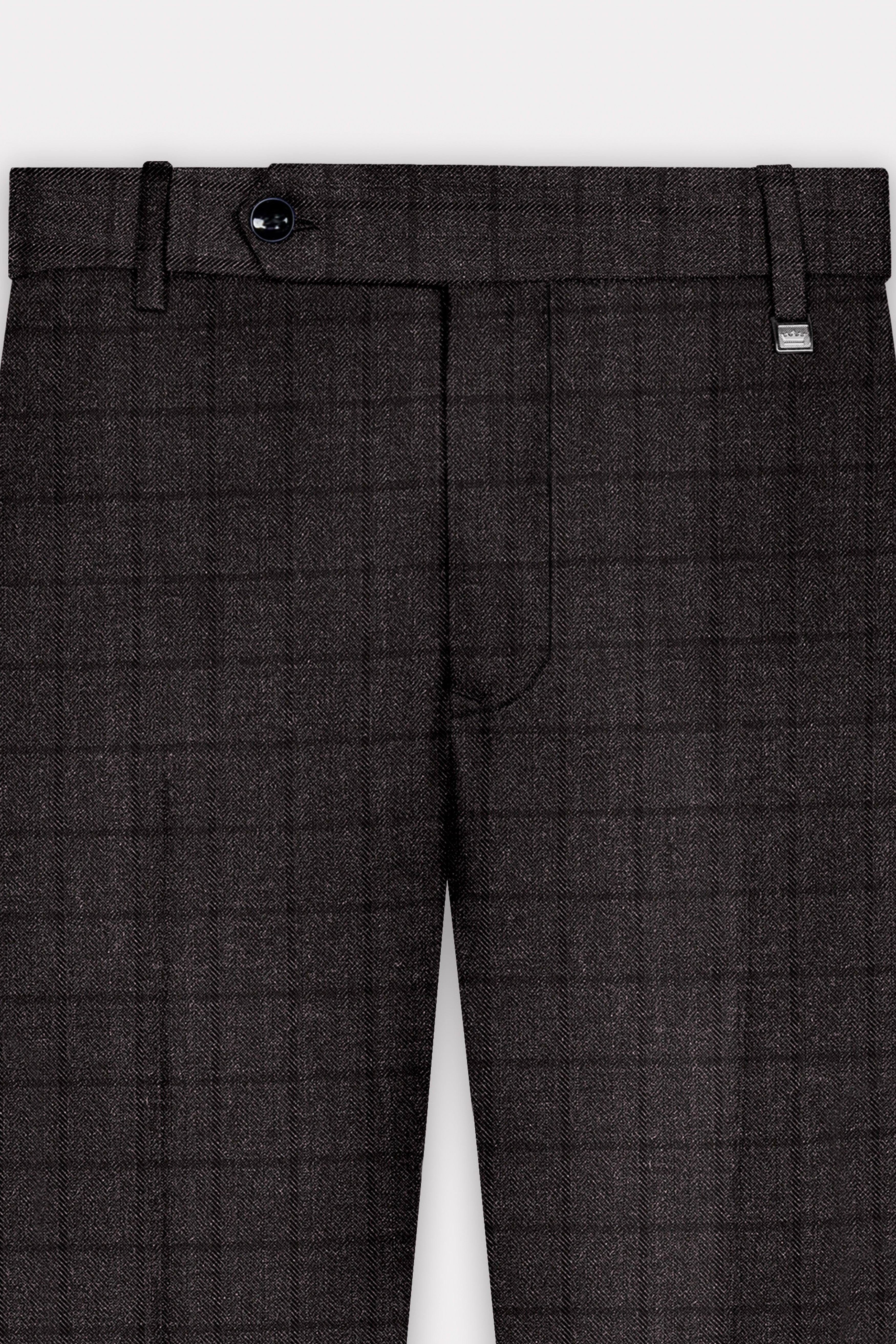 Thunder Gray Windowpane Tweed Double Breasted Suit