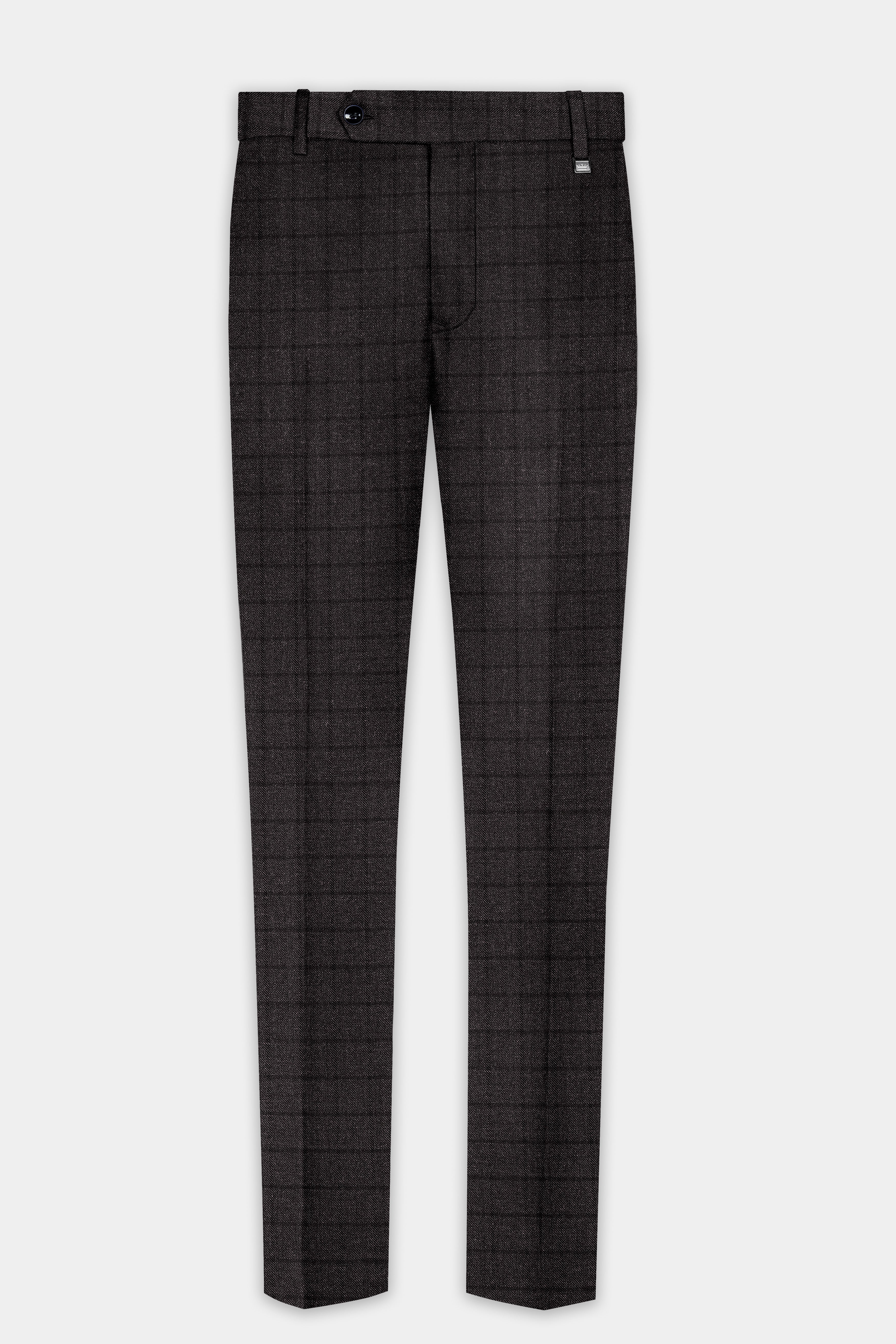 Thunder Gray Windowpane Tweed Double Breasted Suit