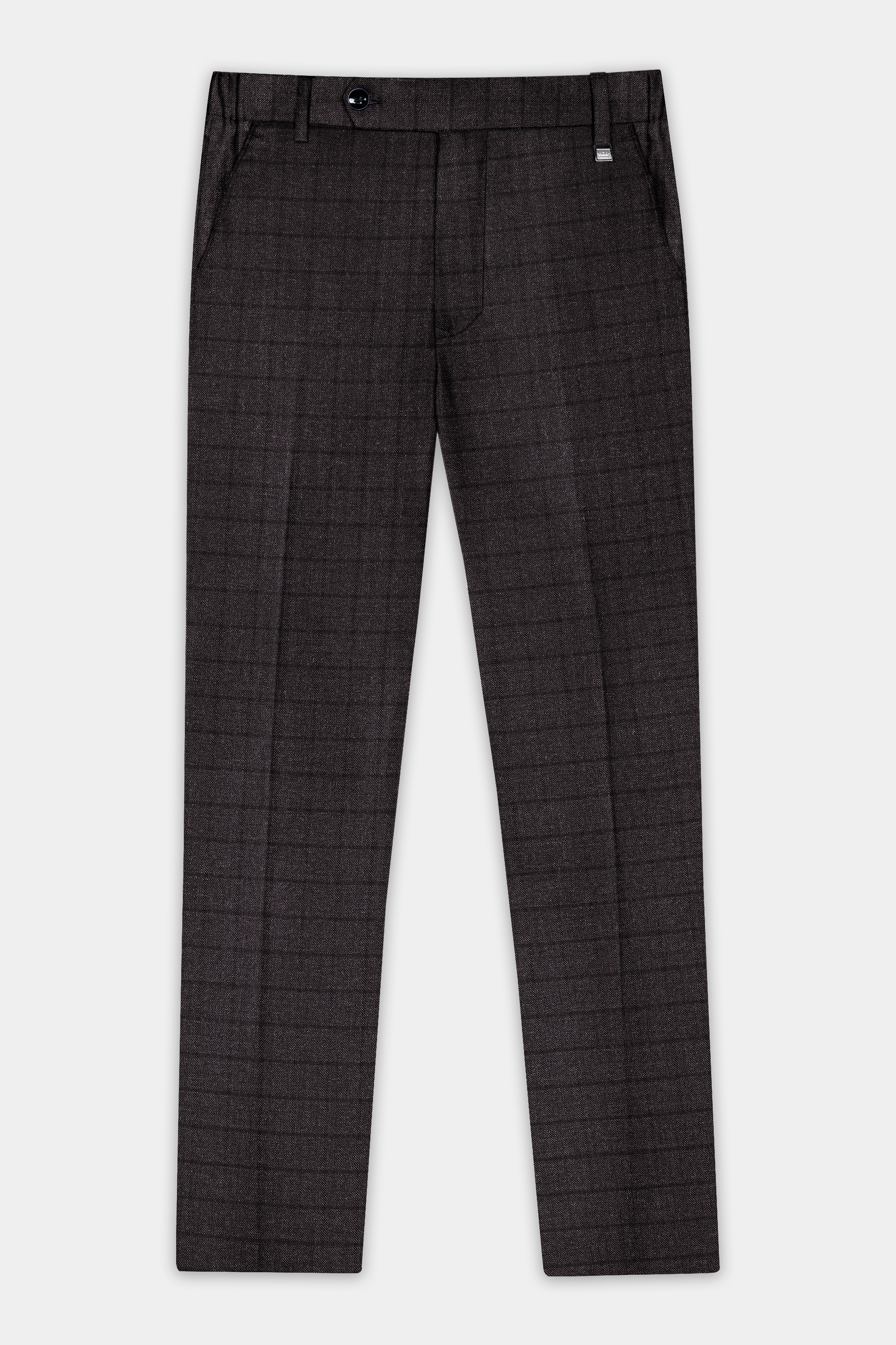 Thunder Gray Windowpane Tweed Double Breasted Suit