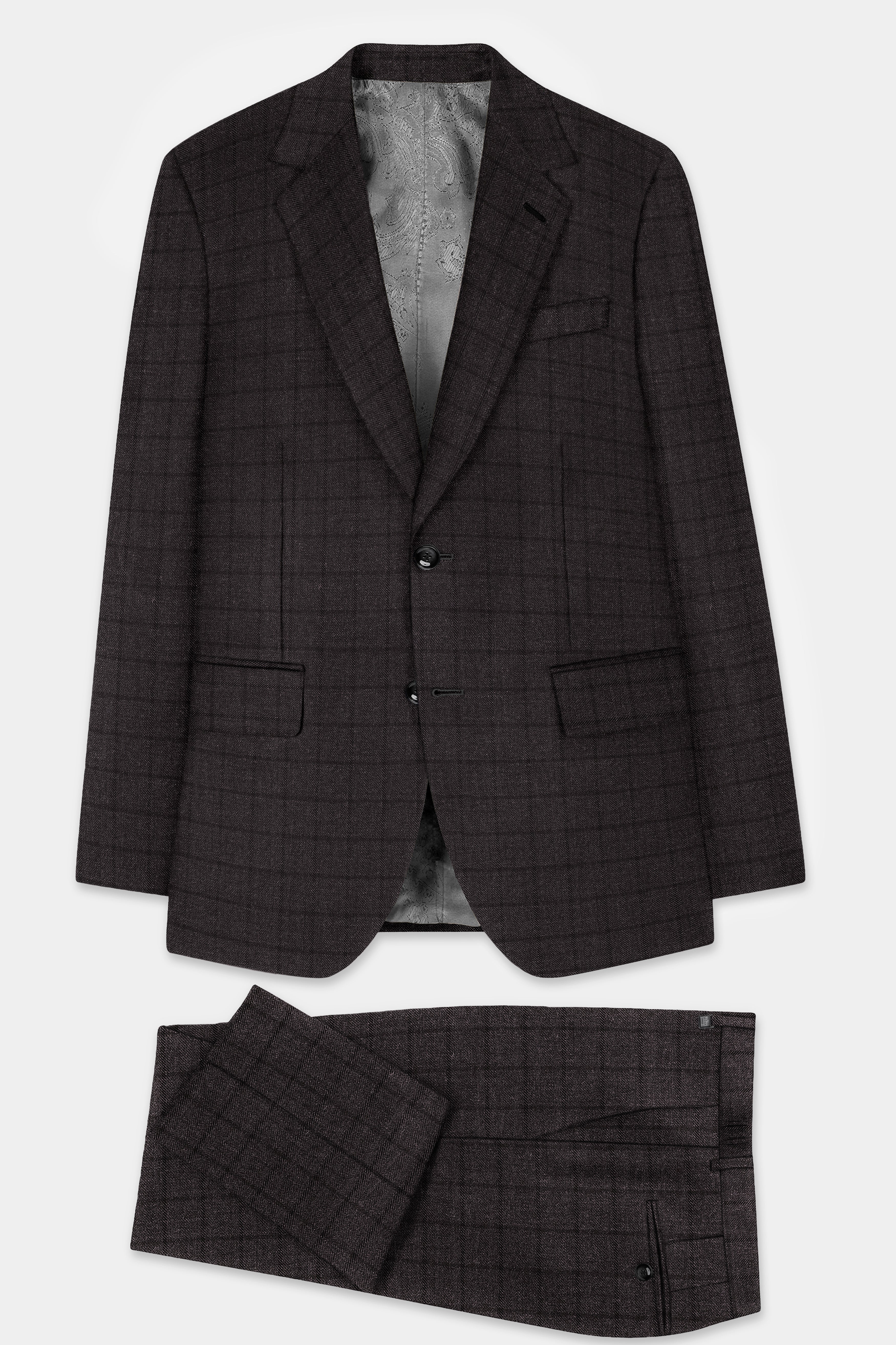 Thunder Gray Windowpane Tweed Suit