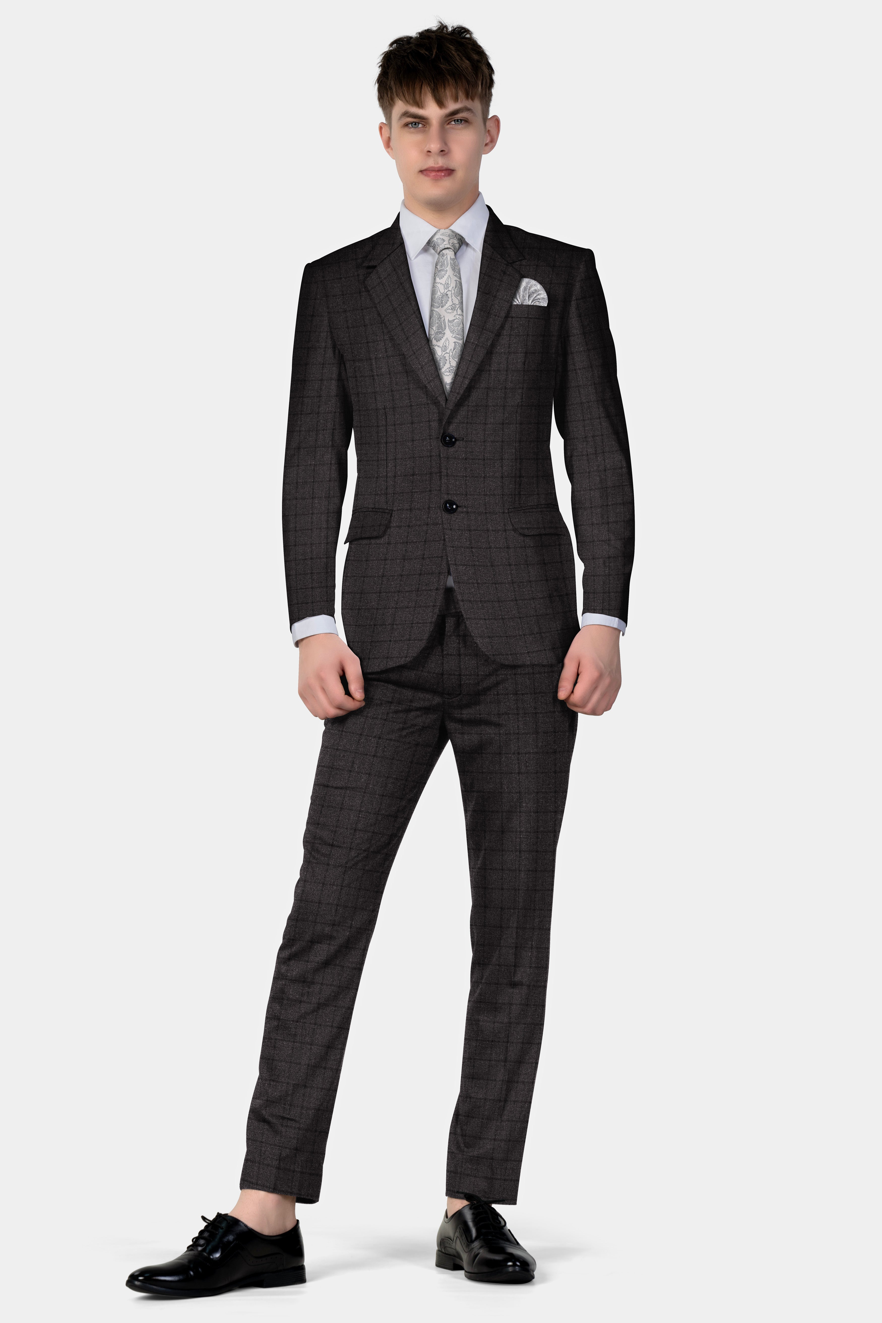 Thunder Gray Windowpane Tweed Suit