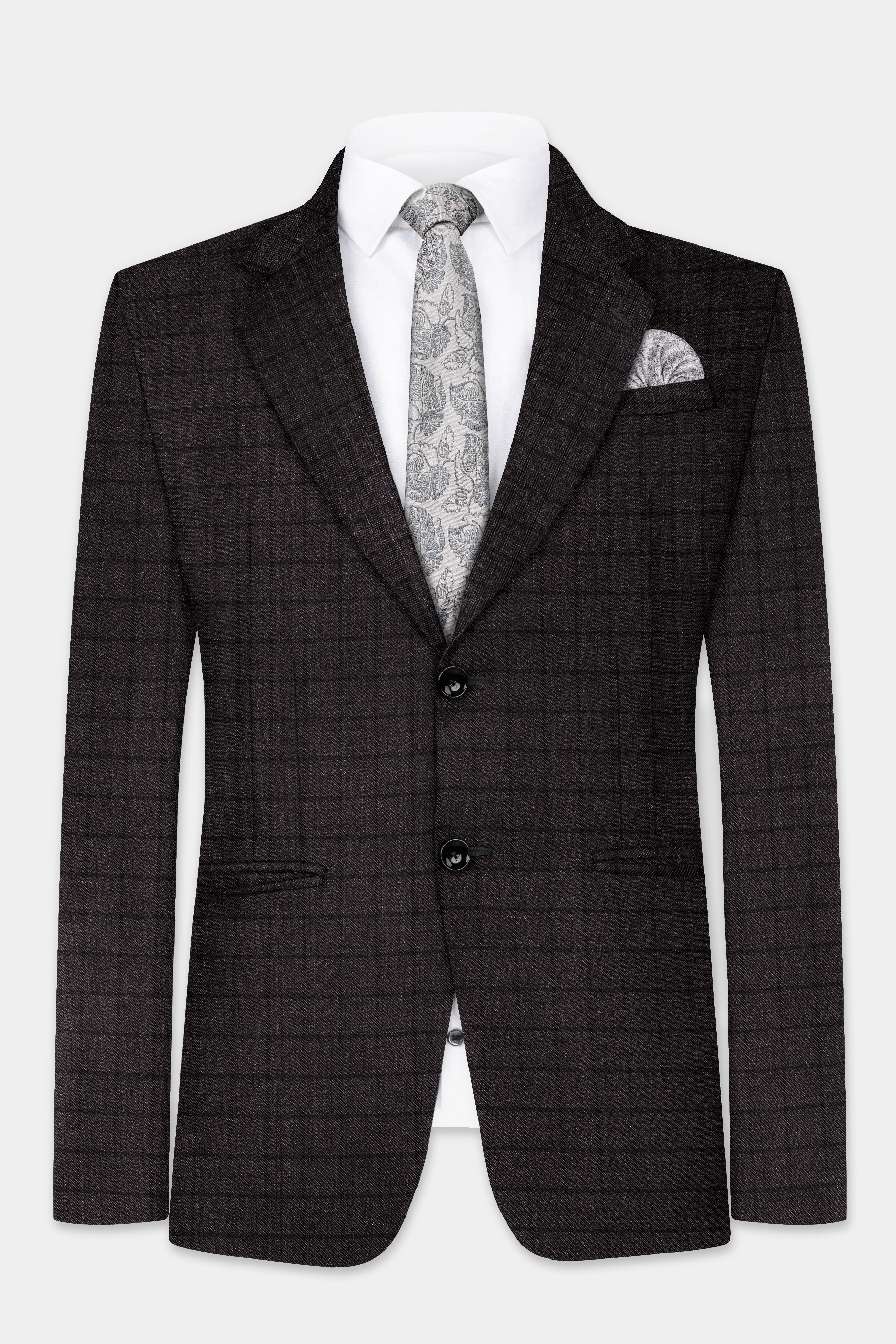 Thunder Gray Windowpane Tweed Suit