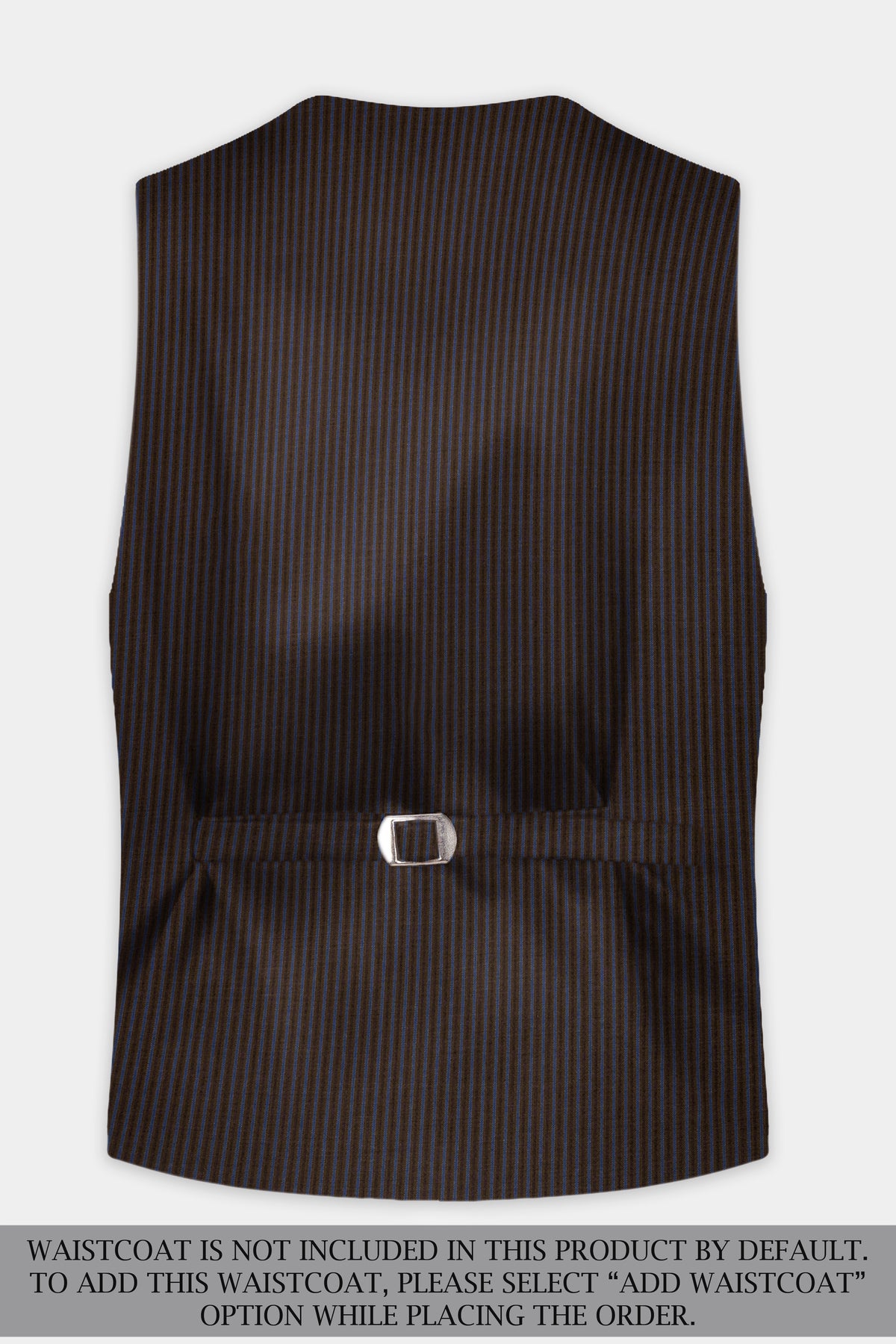 Eclipse Brown with Kashmir Blue Striped Wool Blend Double Breasted Suit