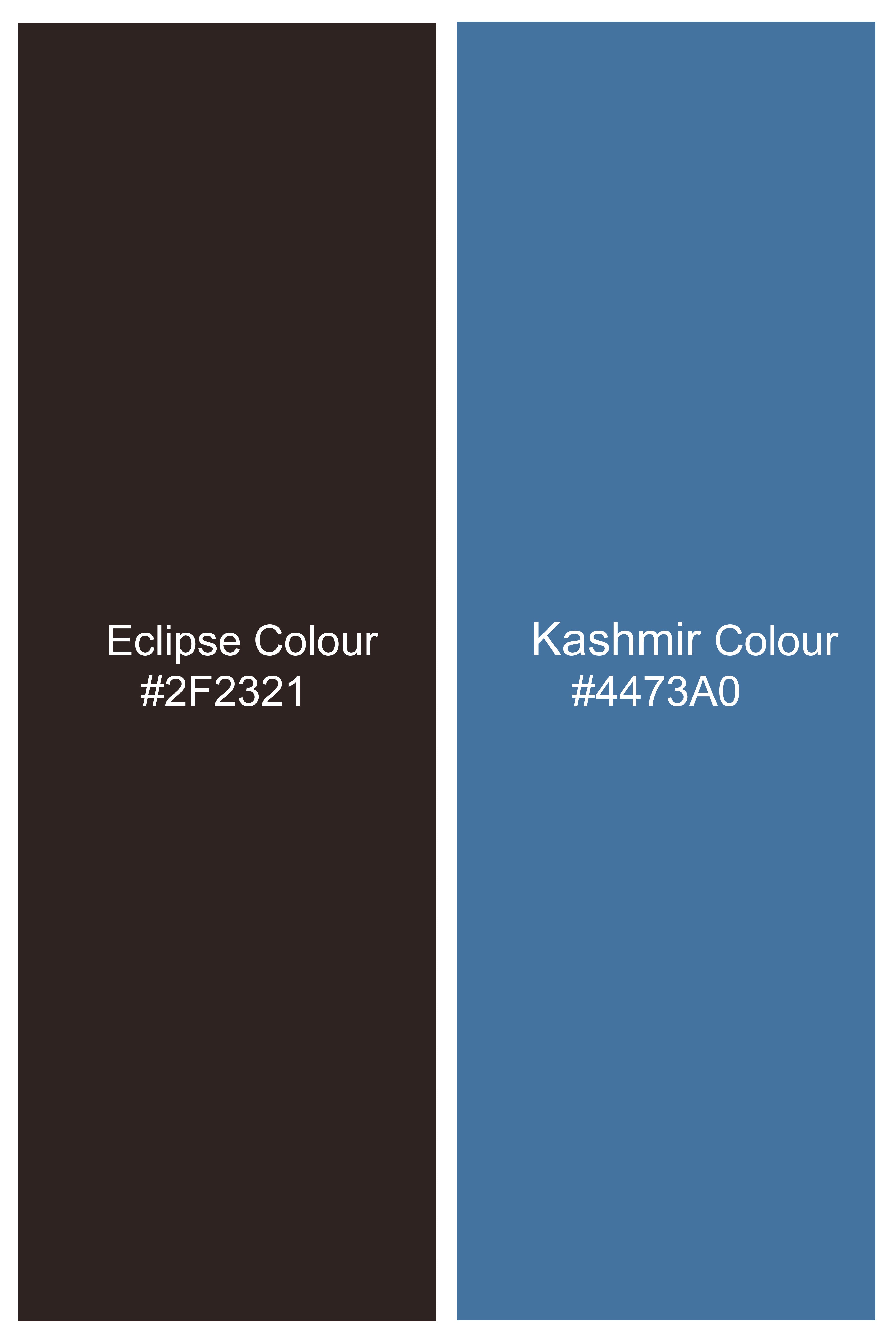 Eclipse Brown with Kashmir Blue Striped Wool Blend Suit