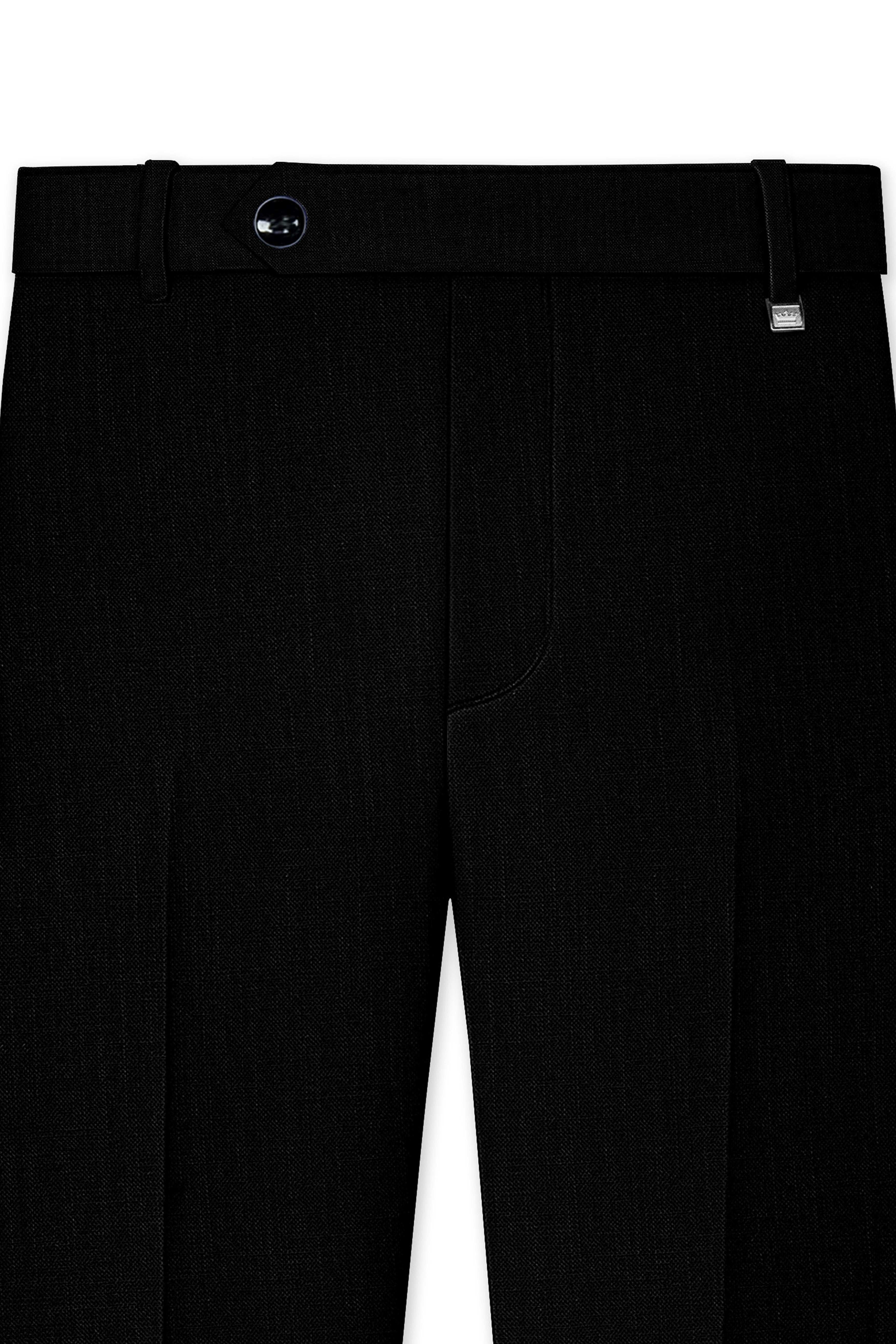 Jade Black Luxurious Linen Single Breasted Stretchable traveler Suit