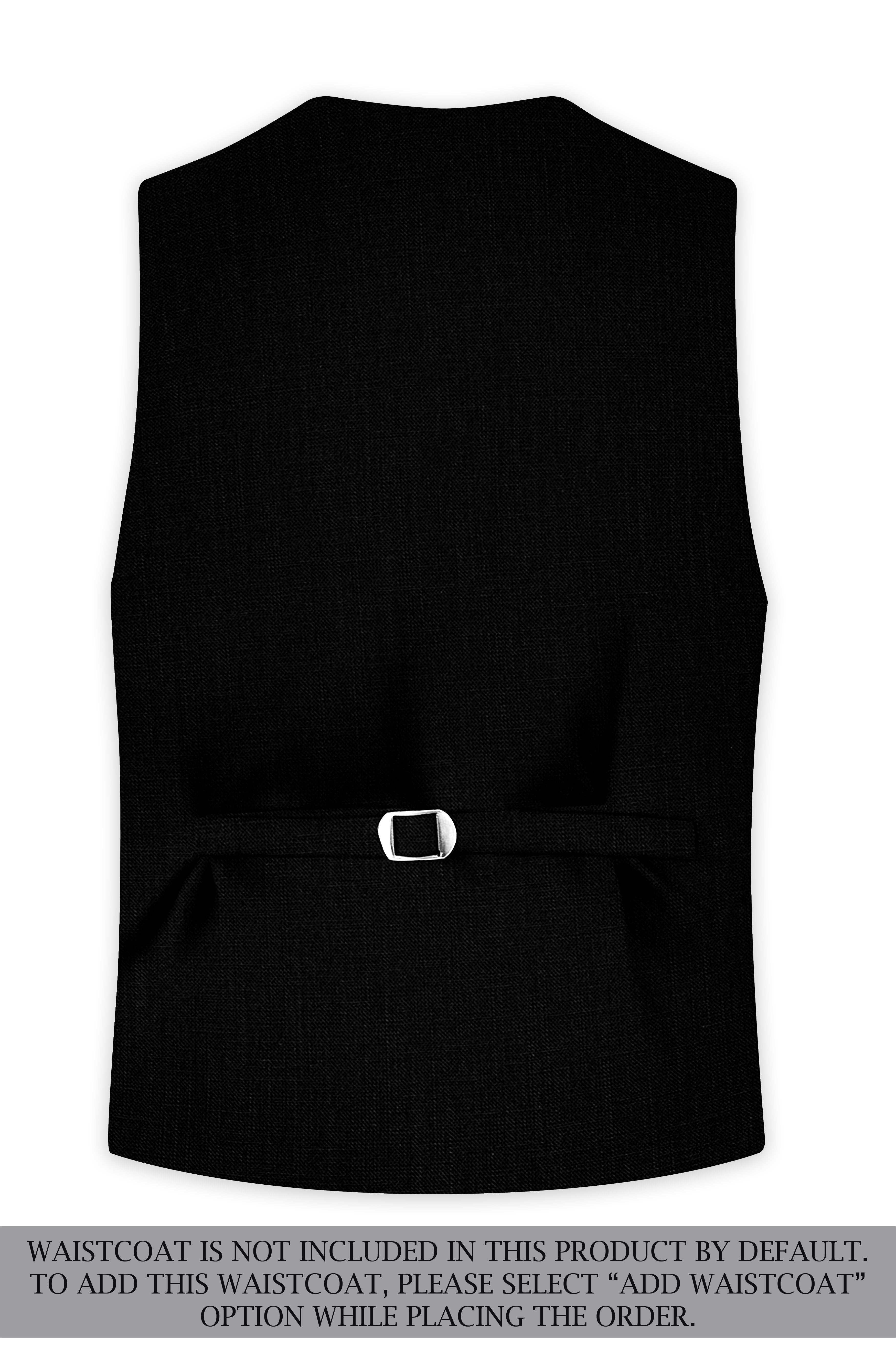 Jade Black Luxurious Linen Single Breasted Stretchable traveler Suit